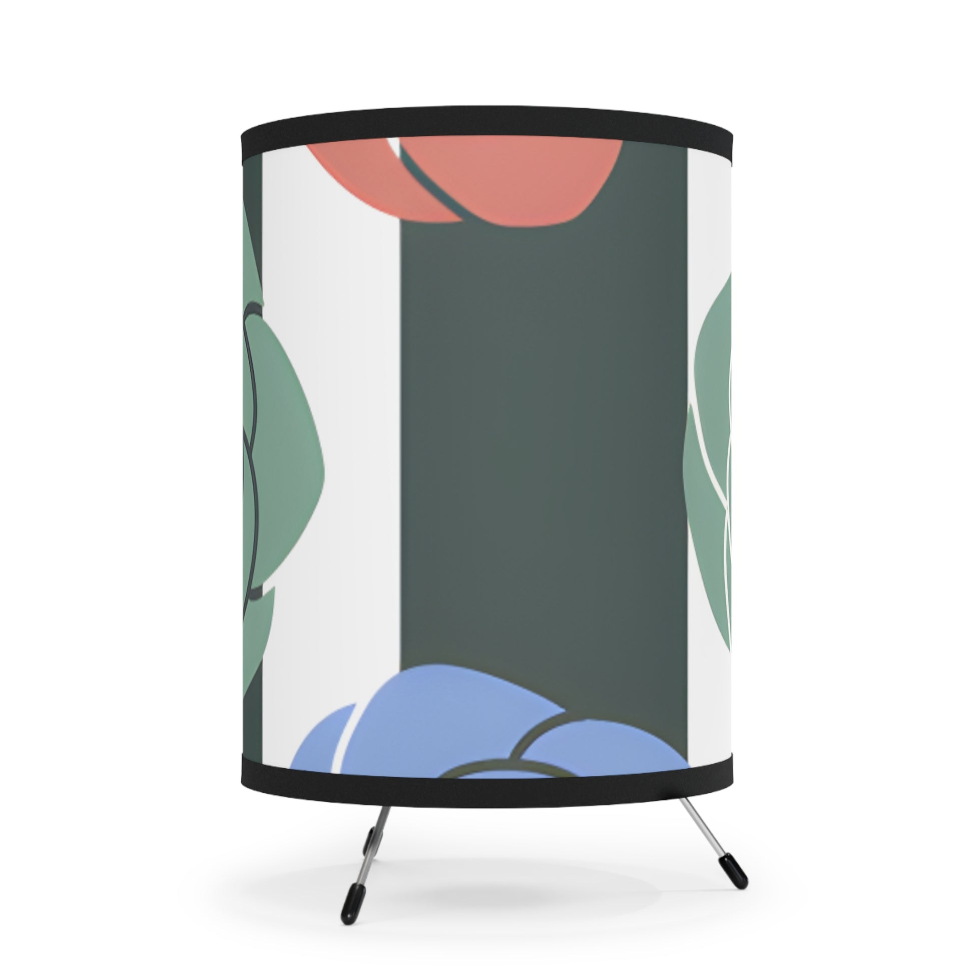 Stripes x Roses Black and White Tripod Lamp with High-Res Printed Shade, US\CA plug, Artsulli - Art is Long, Life is Short, Home Decor, , , , , , , 
