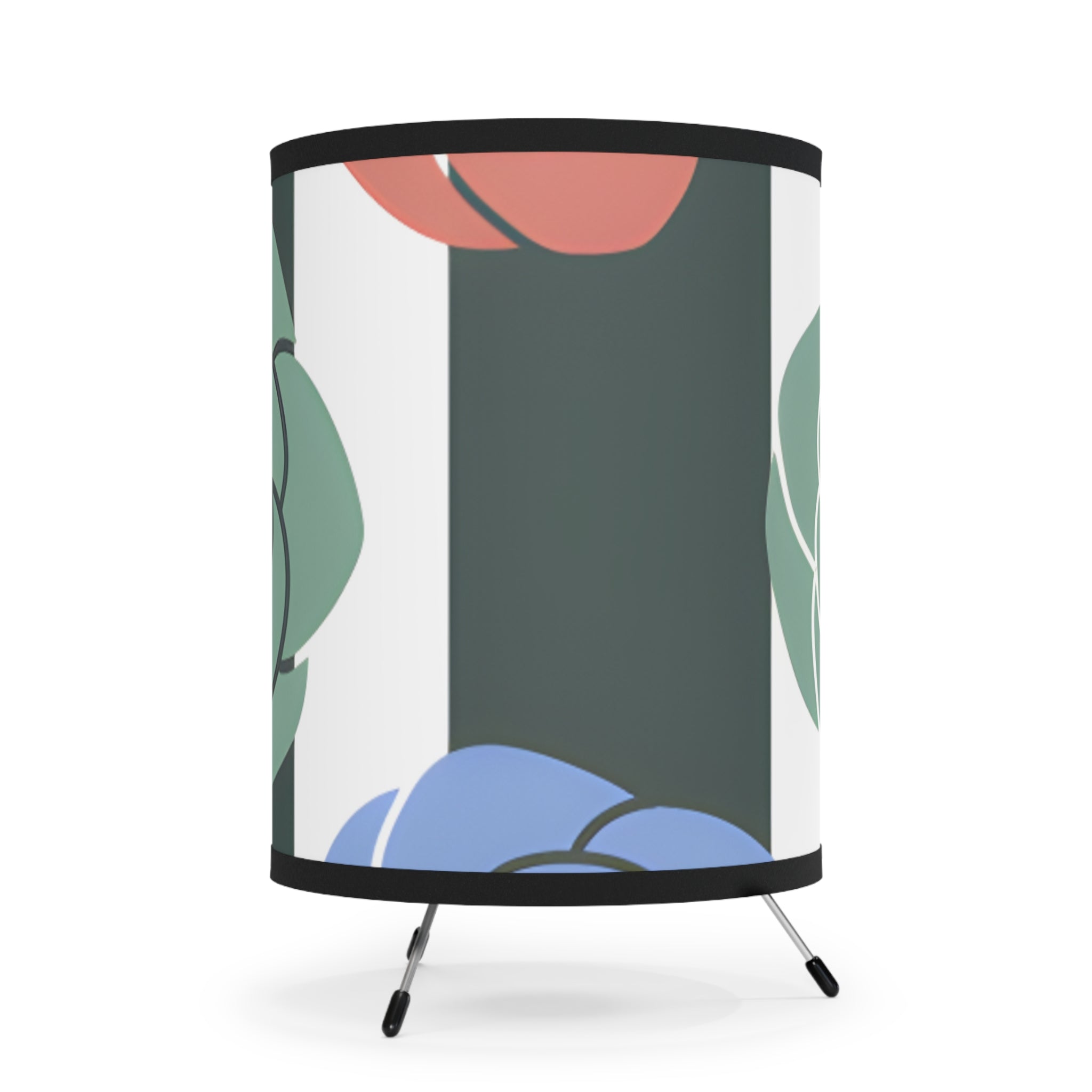 Stripes x Roses Black and White Tripod Lamp with High-Res Printed Shade, US\CA plug, Artsulli - Art is Long, Life is Short, Home Decor, , , , , , , 