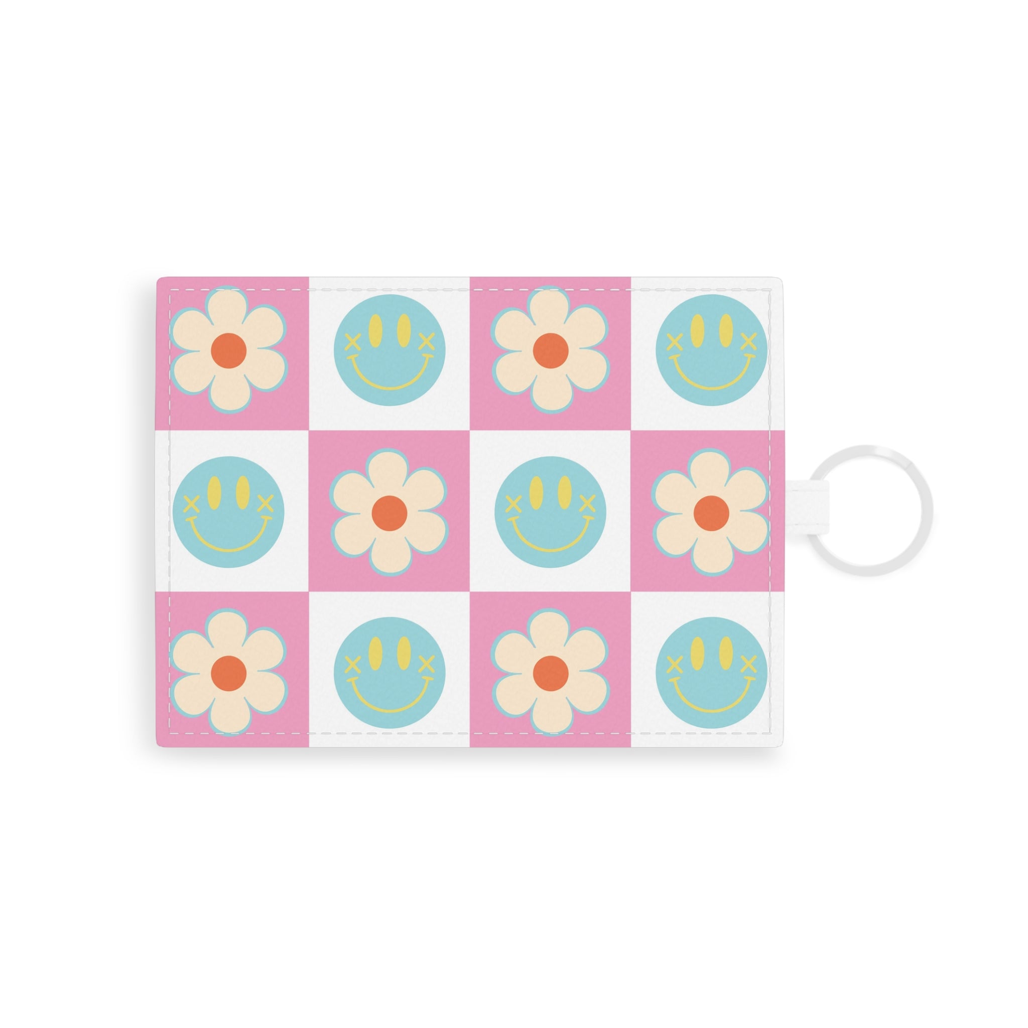 Madotsukis Grin Bloom Saffiano Leather Card Holder, Artsulli - Art is Long, Life is Short, Accessories, Size, One size, Color, White, , , 23539877501821846881