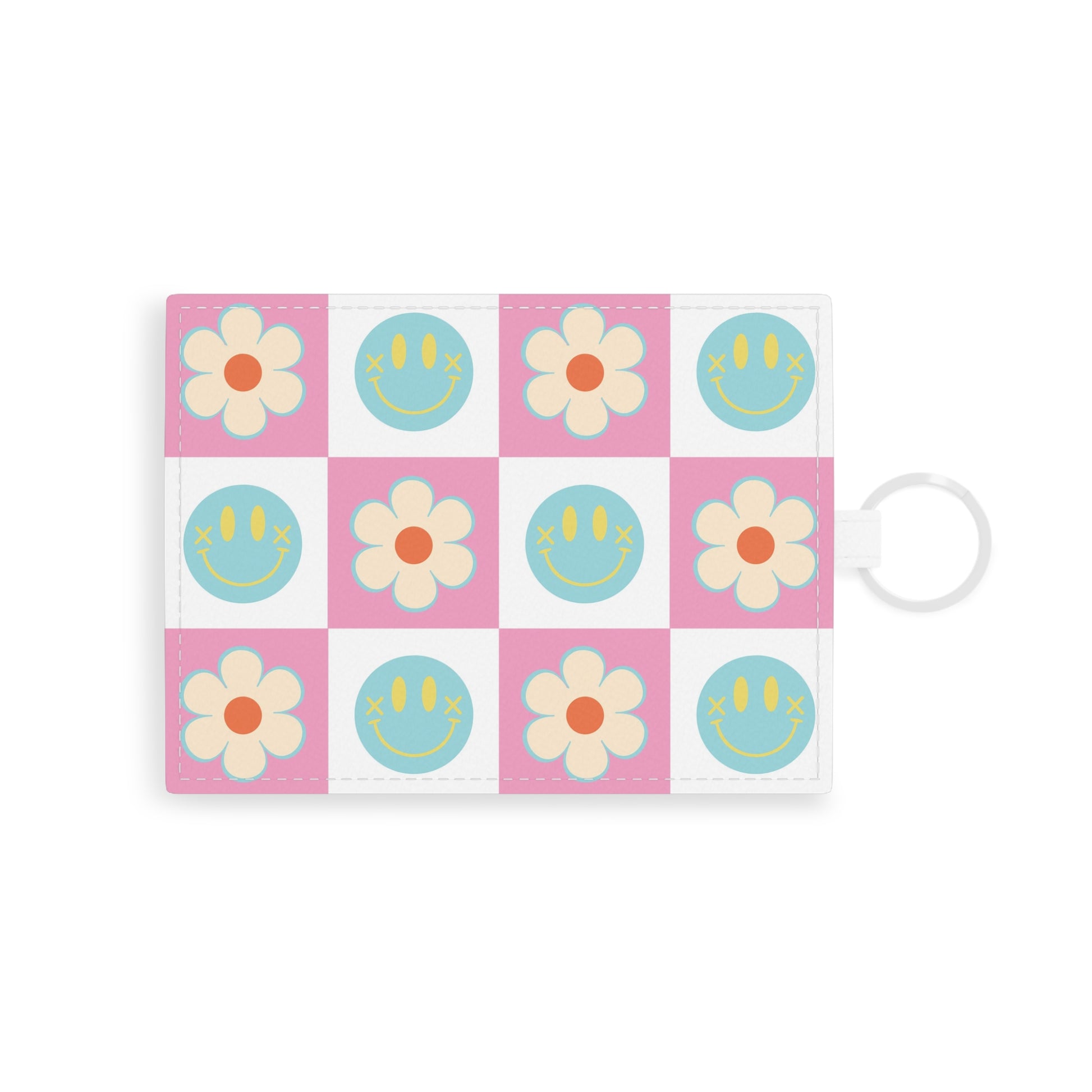 Madotsukis Grin Bloom Saffiano Leather Card Holder, Artsulli - Art is Long, Life is Short, Accessories, Size, One size, Color, White, , , 31083888814873571427