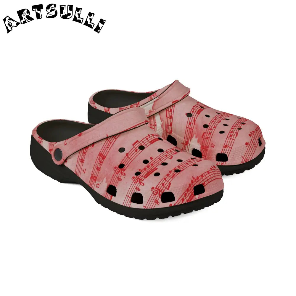 JAKKOUTTHEBXX Pink Music Note EVA Foam Clogs 2025