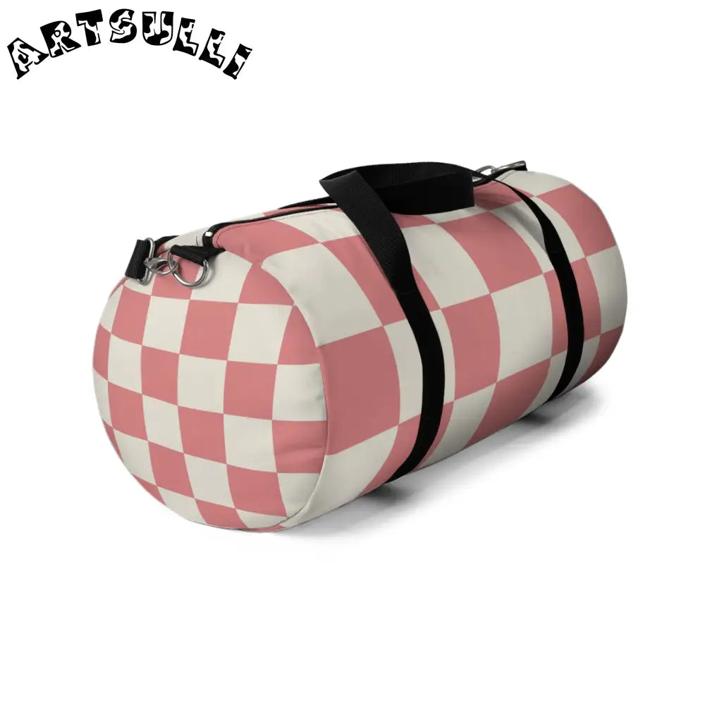JAKKOUTTHEBXX Retro Checkered Grassland Sprites Duffel Bag