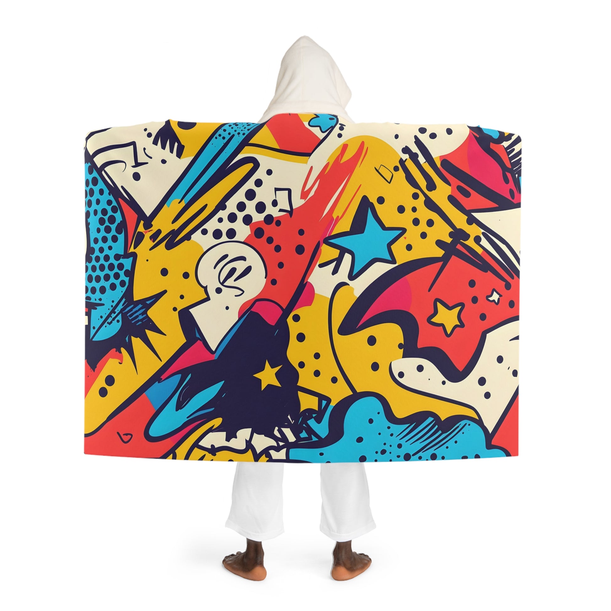 Comic x Pop Art Hooded Sherpa Fleece Blanket, Artsulli - Art is Long, Life is Short, All Over Prints, , , , , , , 