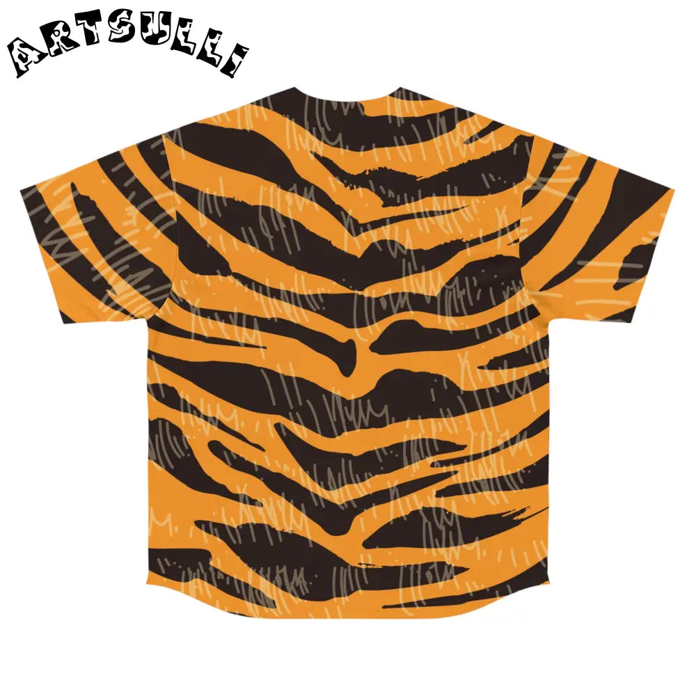 JAKKOUTTHEBXX Tiger Scratches Orange & Black Men’s Baseball Jersey