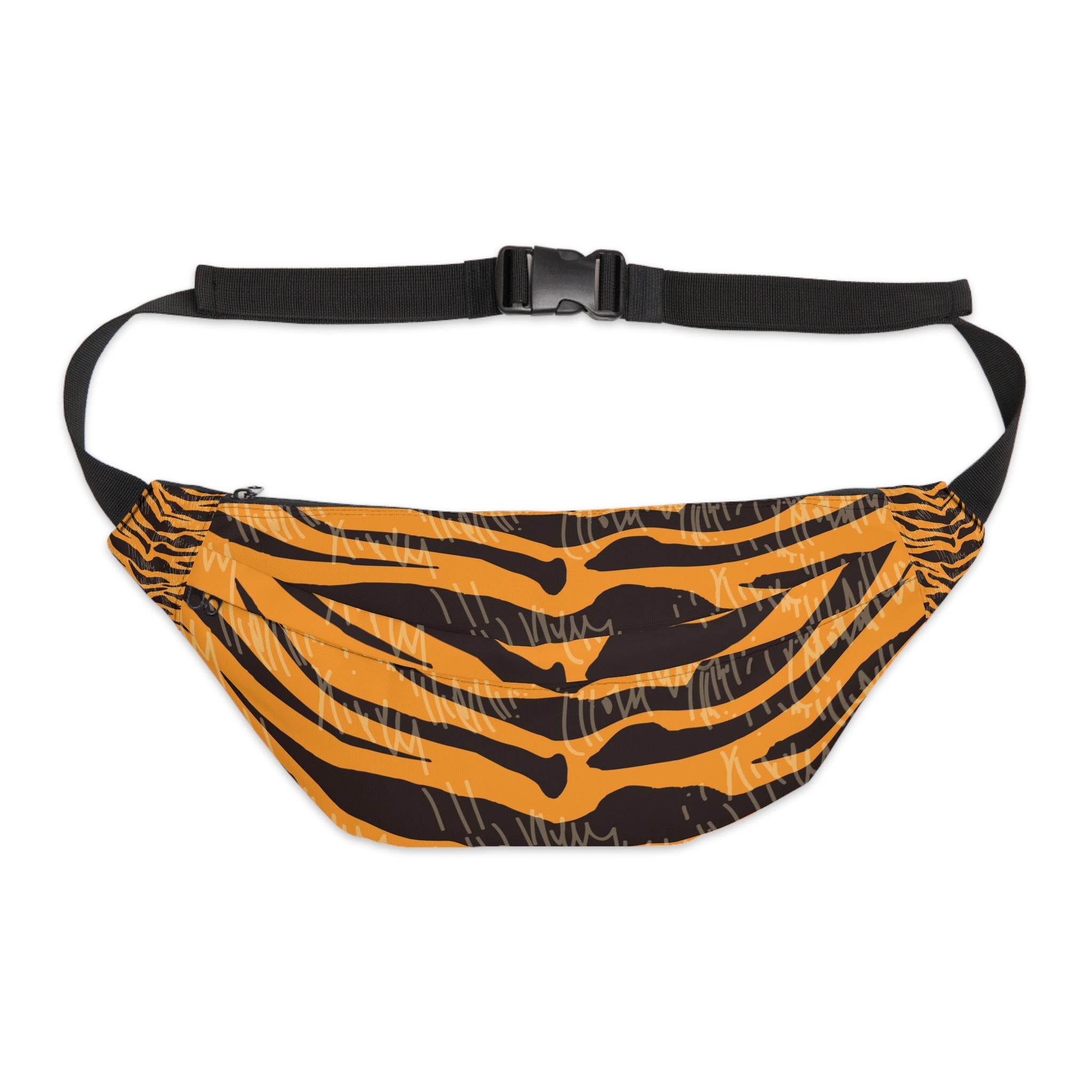 Tiger Scratches Orange & Black Large Fanny Pack, Artsulli - Art is Long, Life is Short, Bags, Size, 8" × 9" × 4'', , , , , 12960292857373
