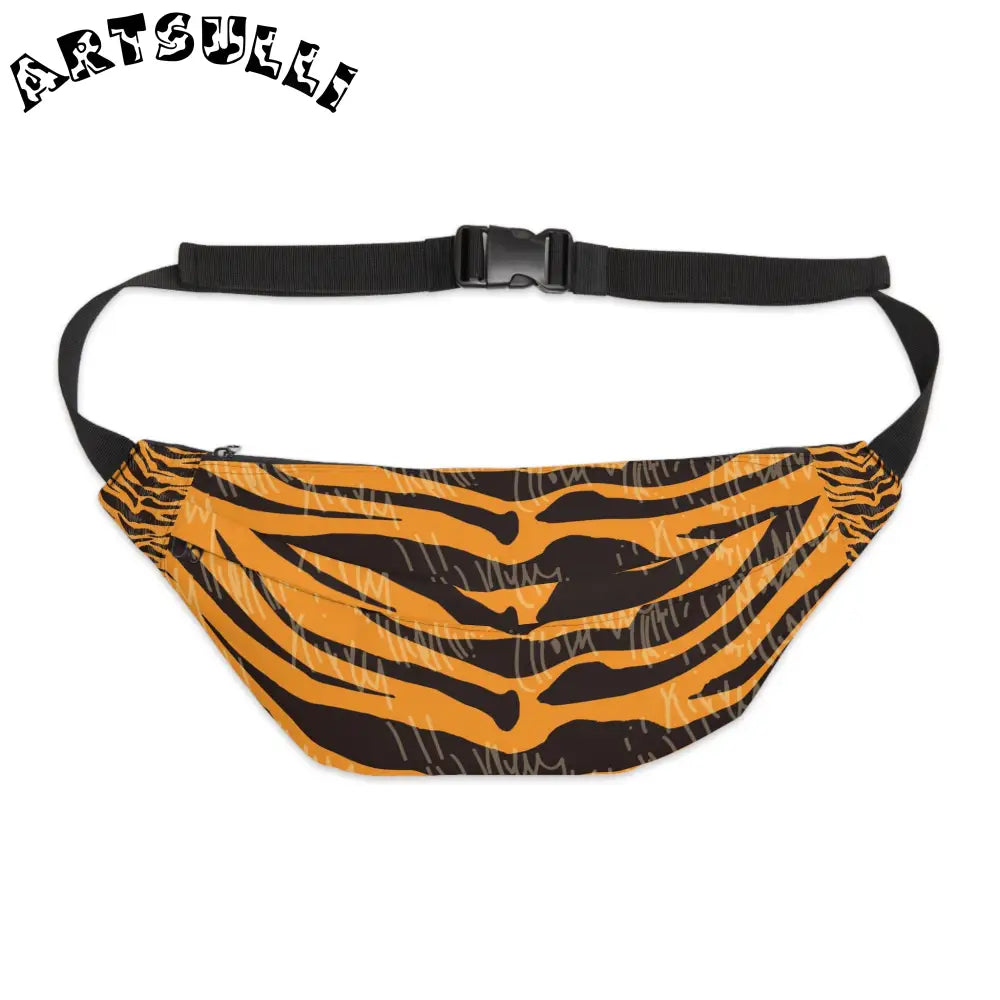 JAKKOUTTHEBXX Tiger Scratches Orange & Black Large Fanny Pack