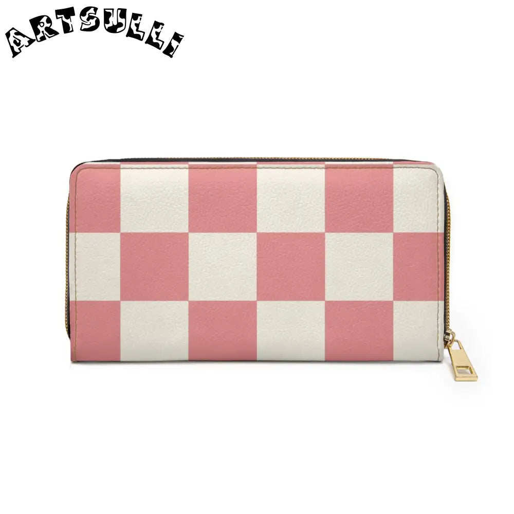JAKKOUTTHEBXX Retro Checkered Grassland Sprites Zipper Wallet