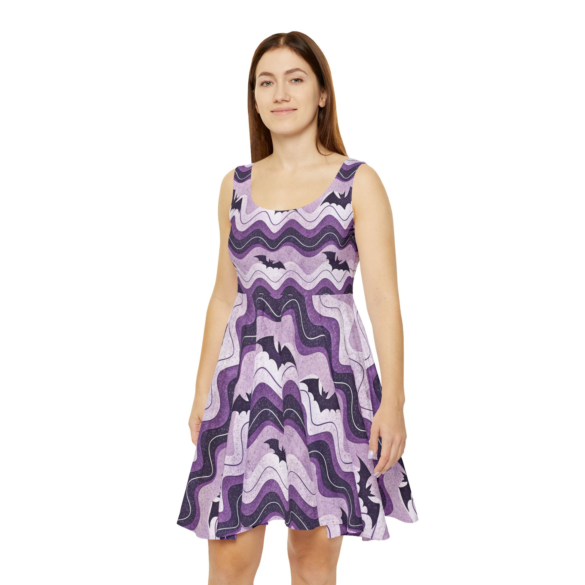 Bat Wave Women's Skater Dress (AOP), Artsulli - Art is Long, Life is Short, All Over Prints, , , , , , , 