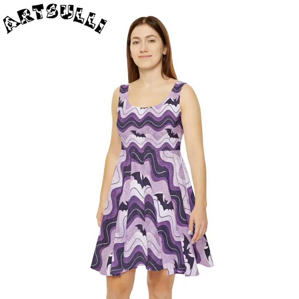 JAKKOUTTHEBXX Bat Wave Women’s Skater Dress (AOP) JAKKOUTTHEBXX