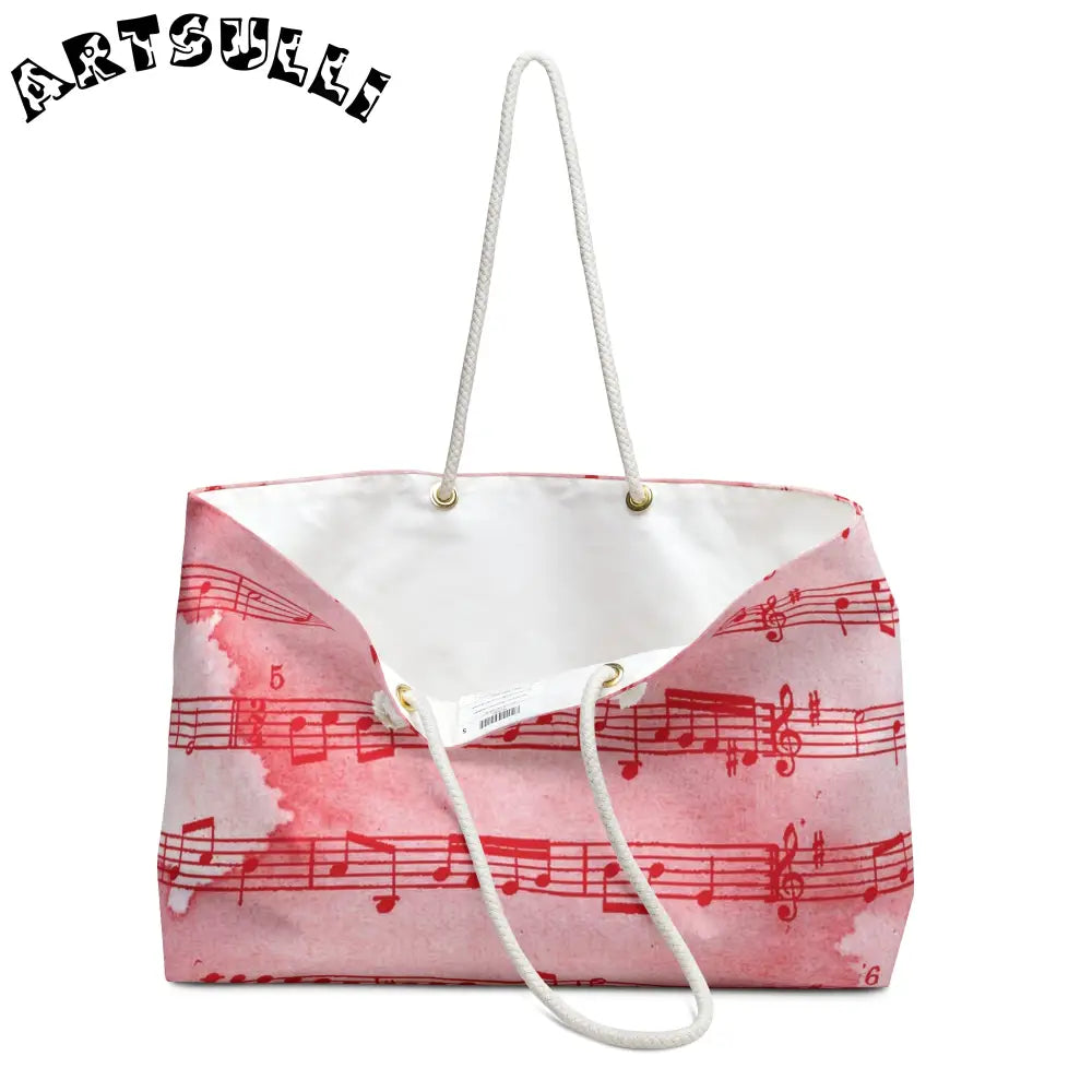 JAKKOUTTHEBXX Pink Music Notes Weekender Tote 2025