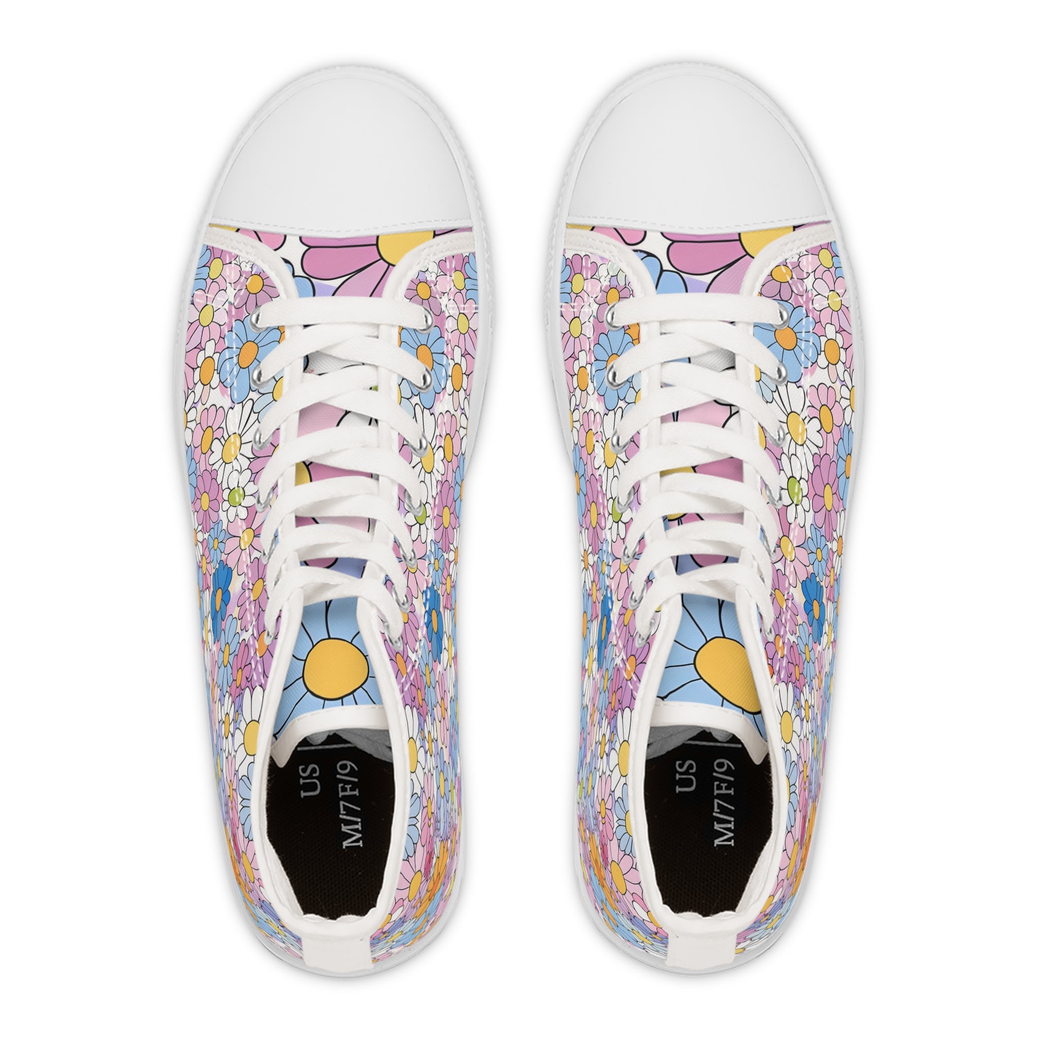 Flower Hour III Women's High Top Sneakers, Artsulli - Art is Long, Life is Short, Shoes, , , , , , , 