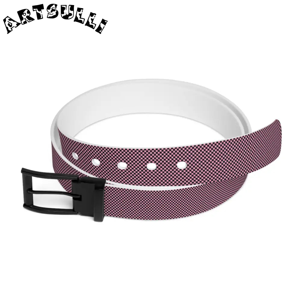 JAKKOUTTHEBXX Checkerboard Black and Pink Belt JAKKOUTTHEBXX