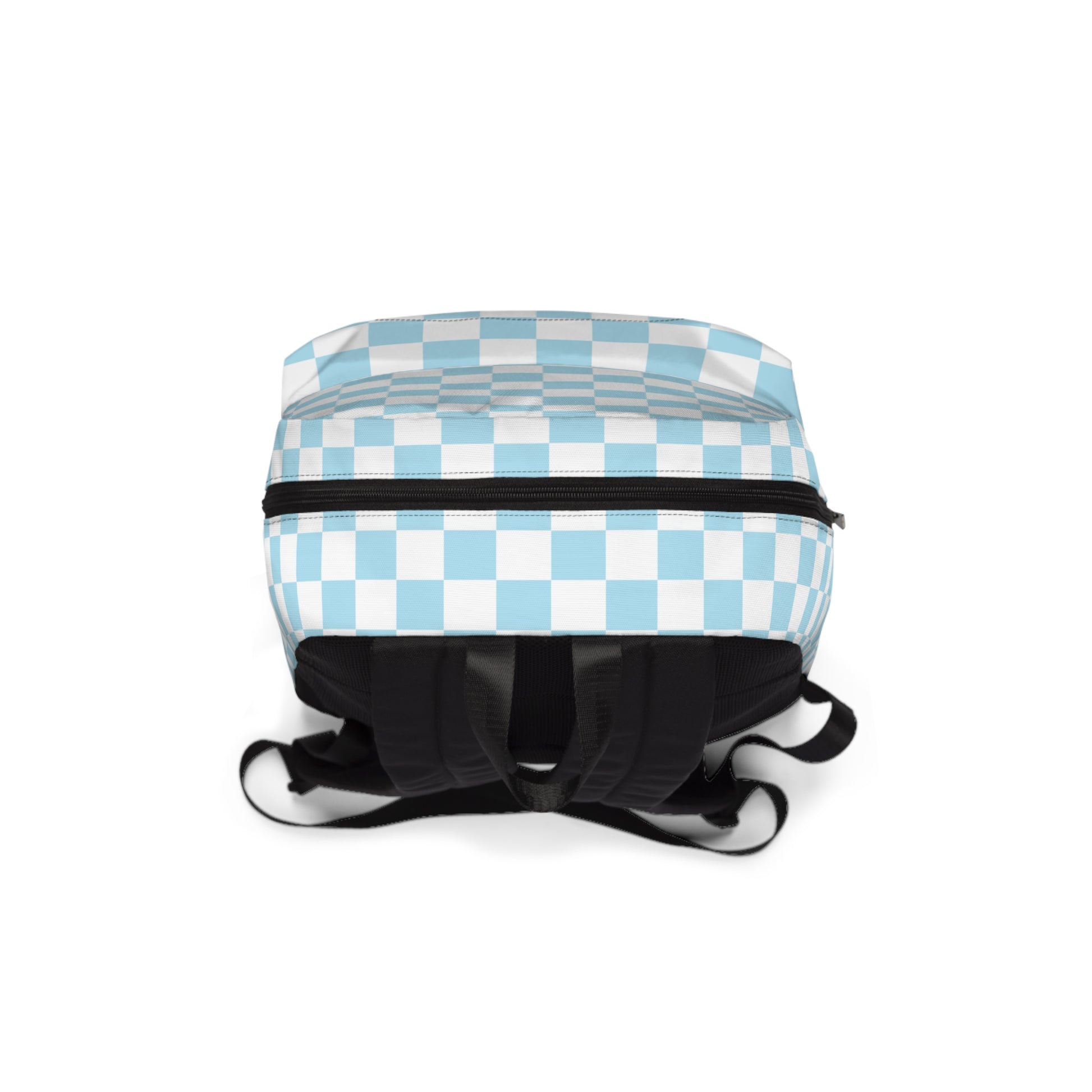 Checkerboard Sky Blue Unisex Classic Backpack, Artsulli - Art is Long, Life is Short, Bags, , , , , , , 