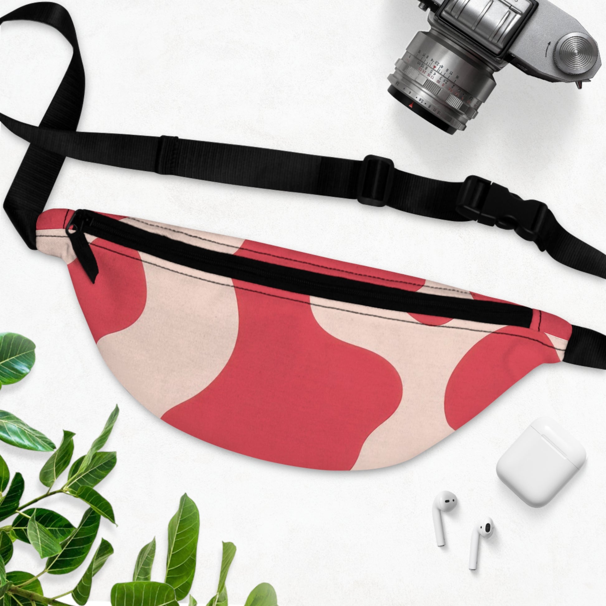 Red Jungle Cow Fanny Pack, Artsulli - Art is Long, Life is Short, Bags, , , , , , , 