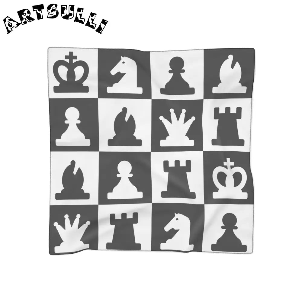 AI Chess Procedural Palace Poly Scarf, Artsulli - Art is Long, Life is Short, Accessories, Color, Poly voile, Size, 25" × 25", , , 76961774758379247095