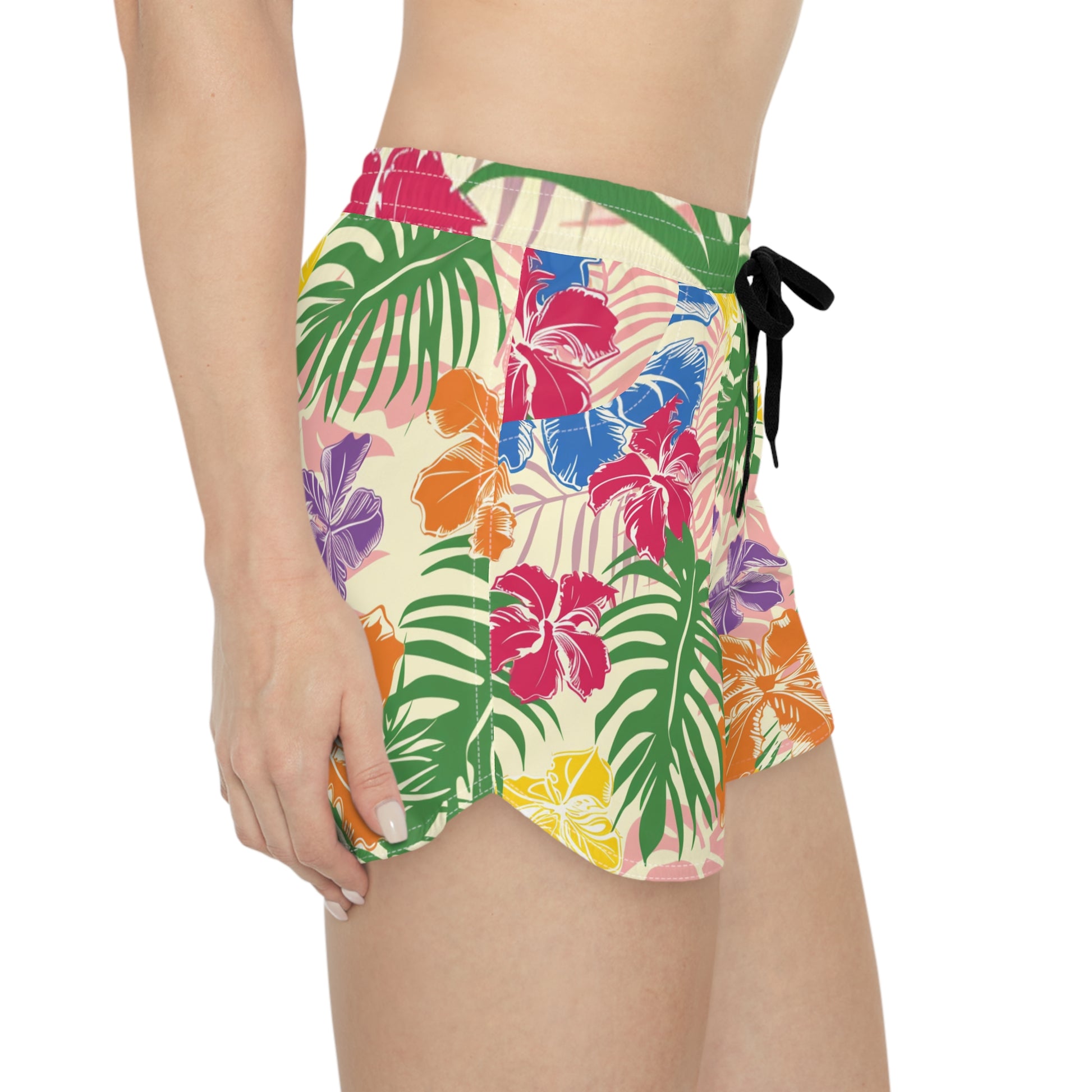 Blooming Tropical Flowers Women's Casual Shorts (AOP), Artsulli - Art is Long, Life is Short, All Over Prints, , , , , , , 