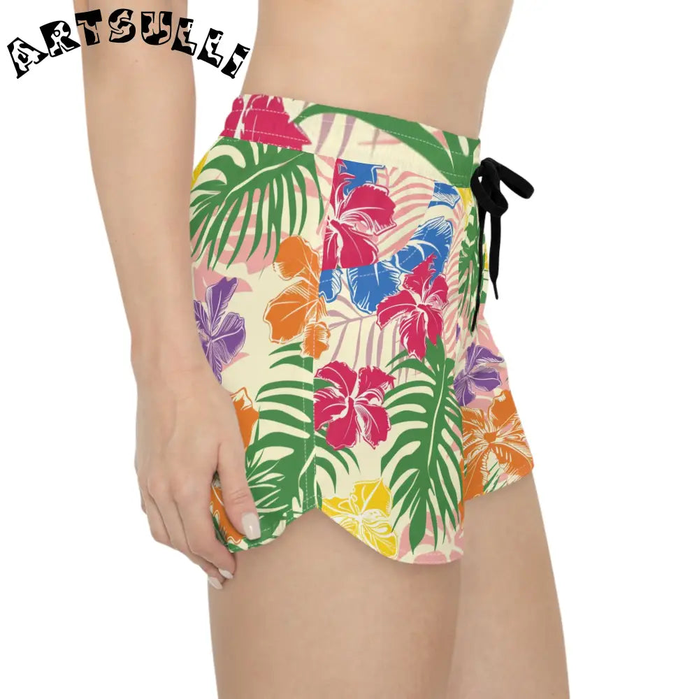 JAKKOUTTHEBXX Tropical Floral Illustration Printed Shorts 2025