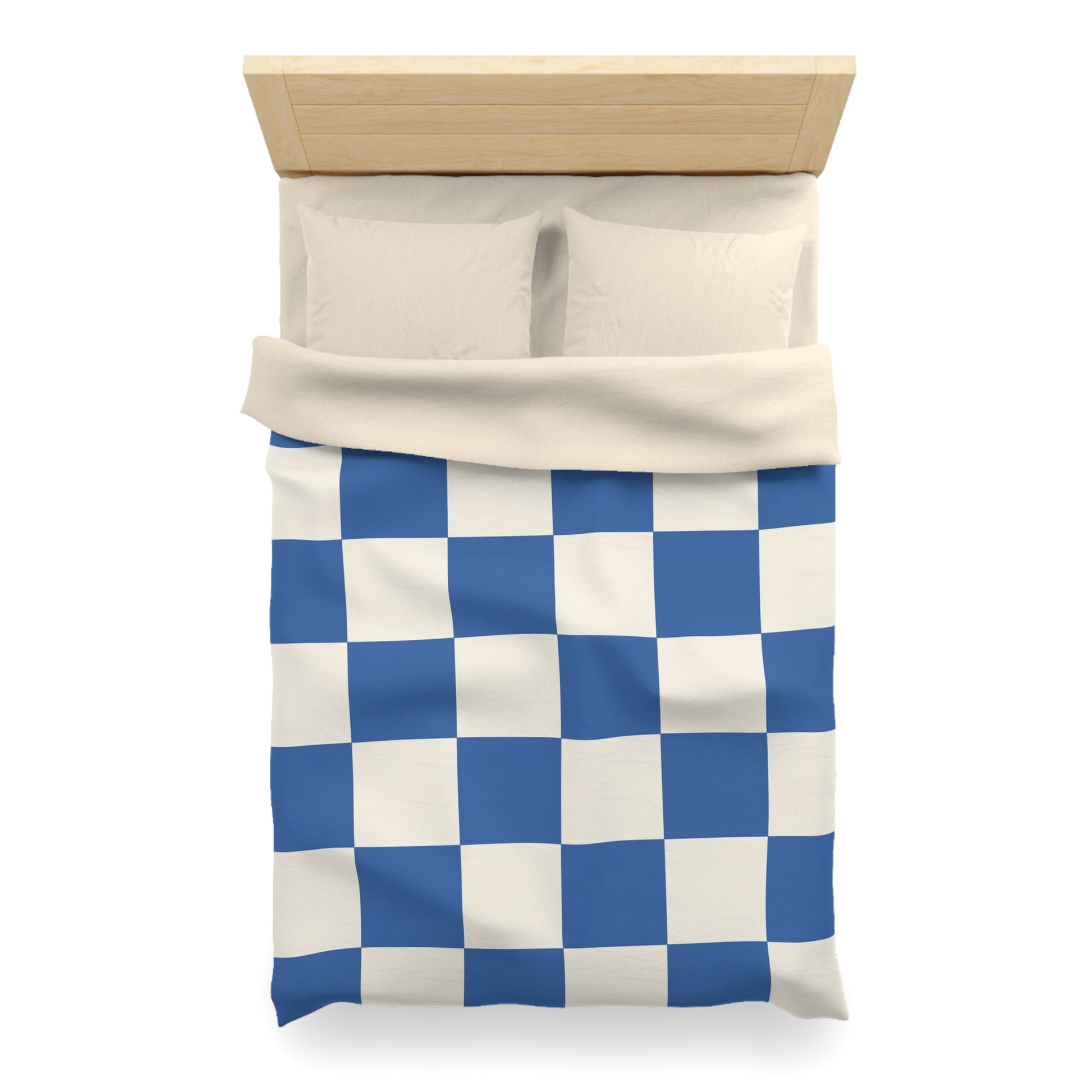 Checkerboard Blue Microfiber Duvet Cover, Artsulli - Art is Long, Life is Short, Home Decor, , , , , , , 