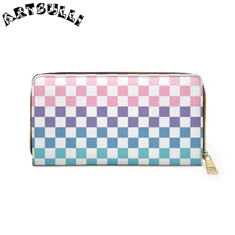 JAKKOUTTHEBXX Vaporwave Rainbow Checkerboard Multi-Color Zipper