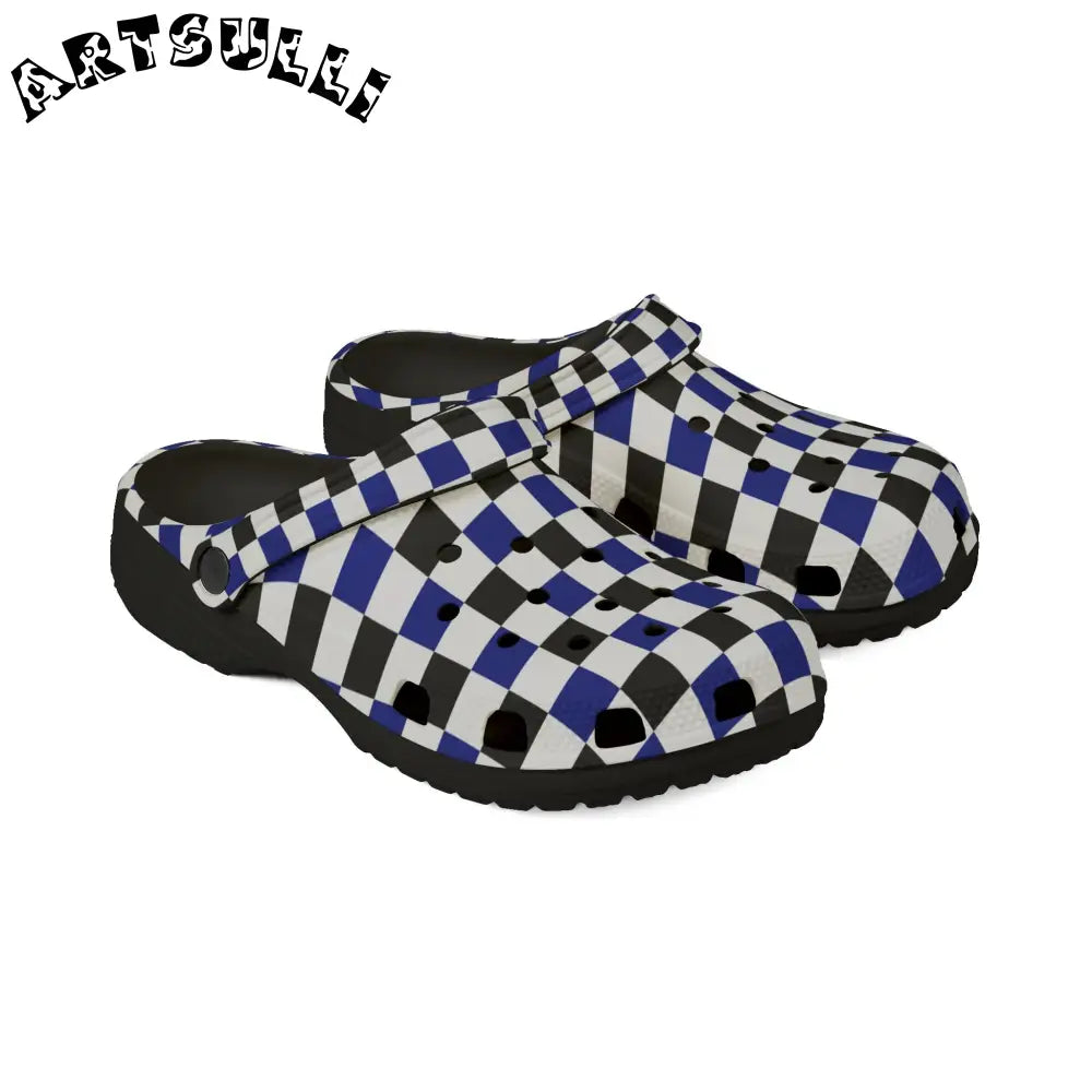 JAKKOUTTHEBXX Checkerboard Blue White and Black EVA Foam Rubber