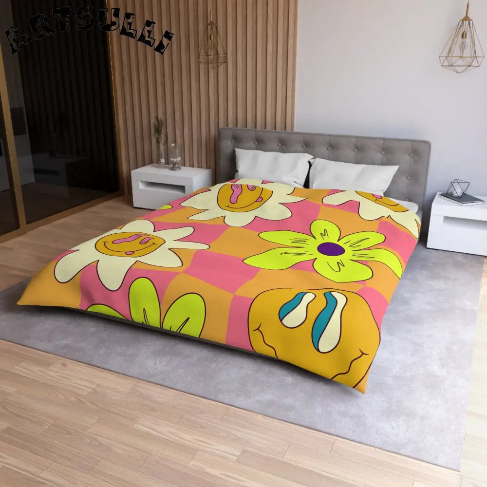 JAKKOUTTHEBXX Trippy Sour Face Rave Microfiber Duvet Cover