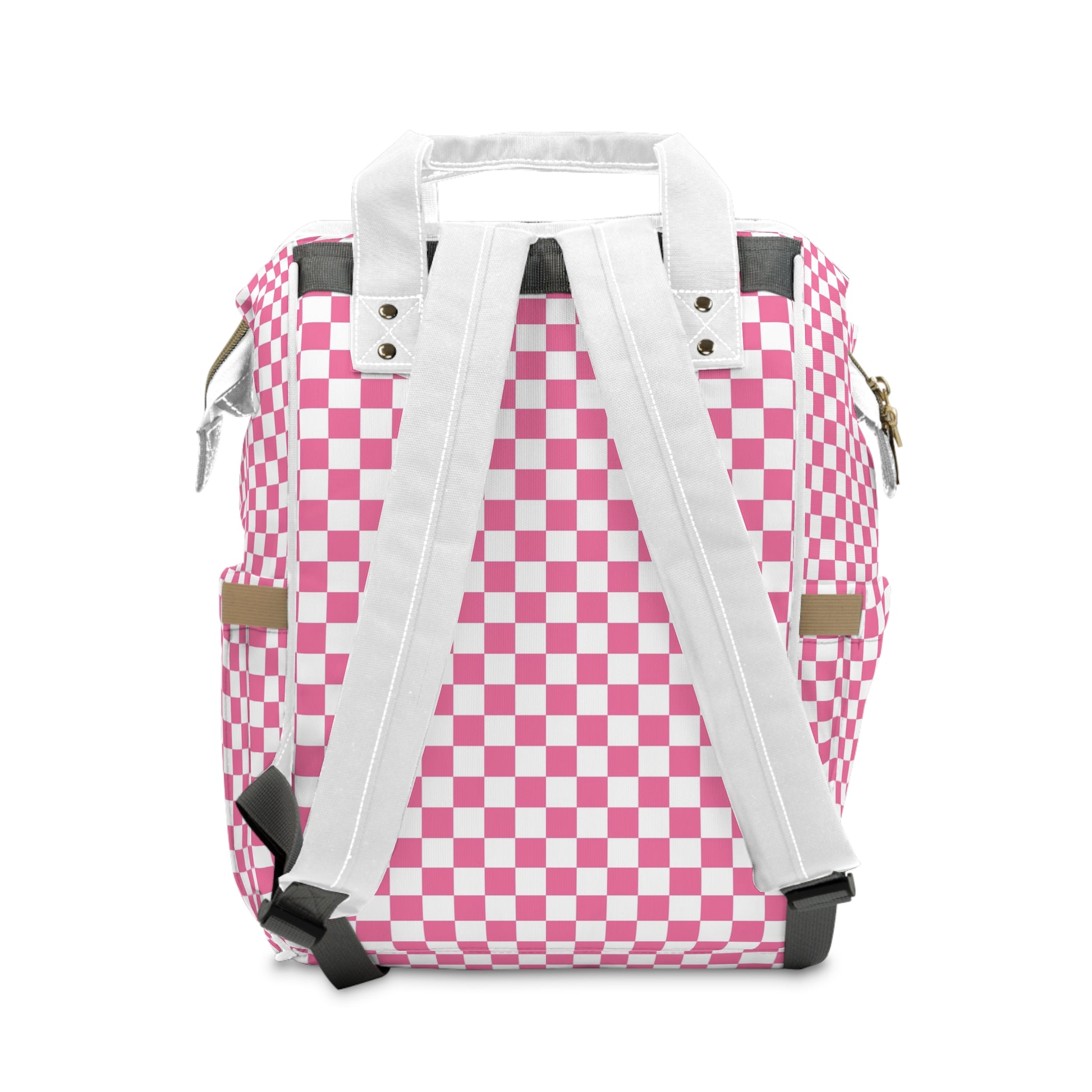 Yuyushiki Pink Check Multifunctional Diaper Backpack, Artsulli - Art is Long, Life is Short, Bags, , , , , , , 