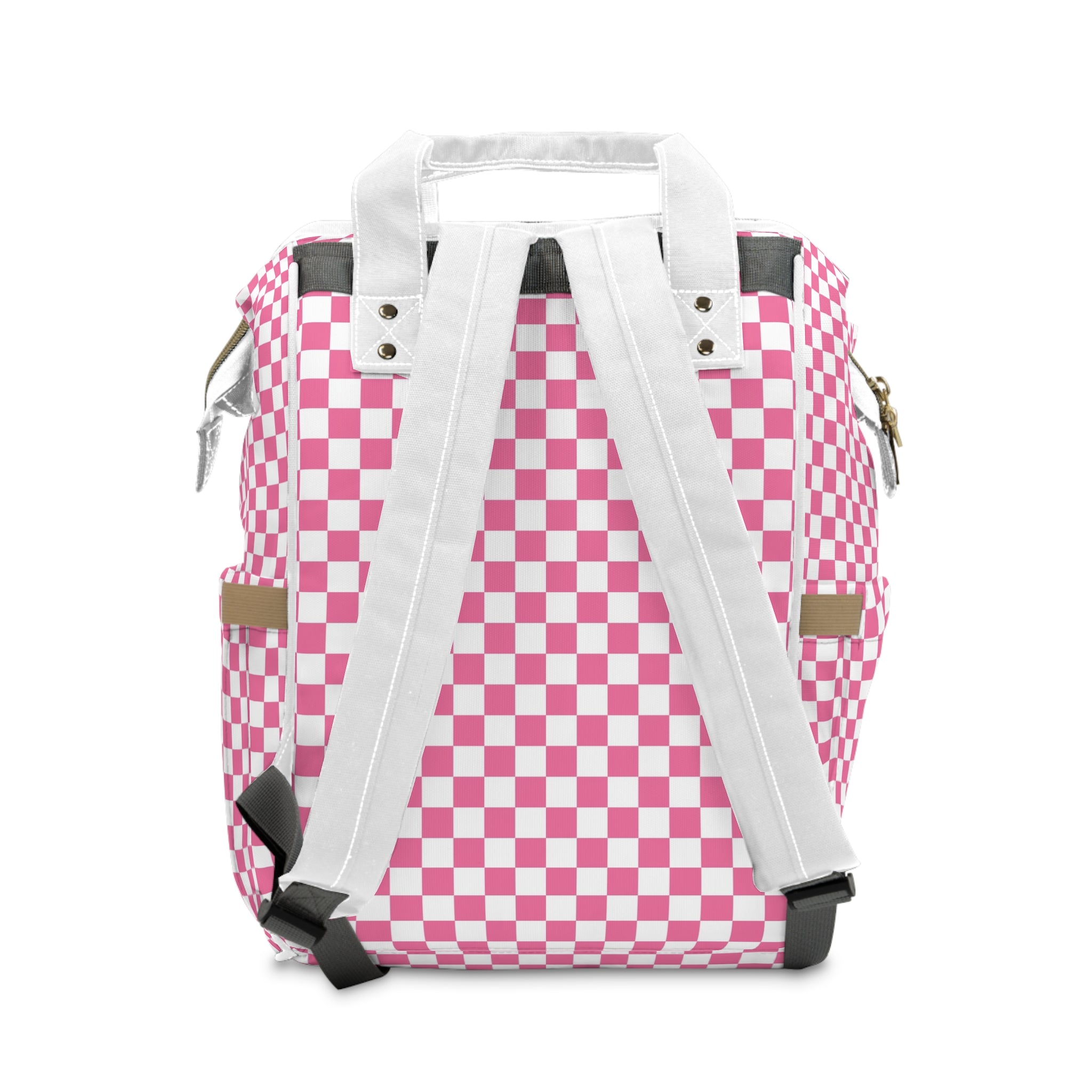 Yuyushiki Pink Check Multifunctional Diaper Backpack, Artsulli - Art is Long, Life is Short, Bags, , , , , , , 