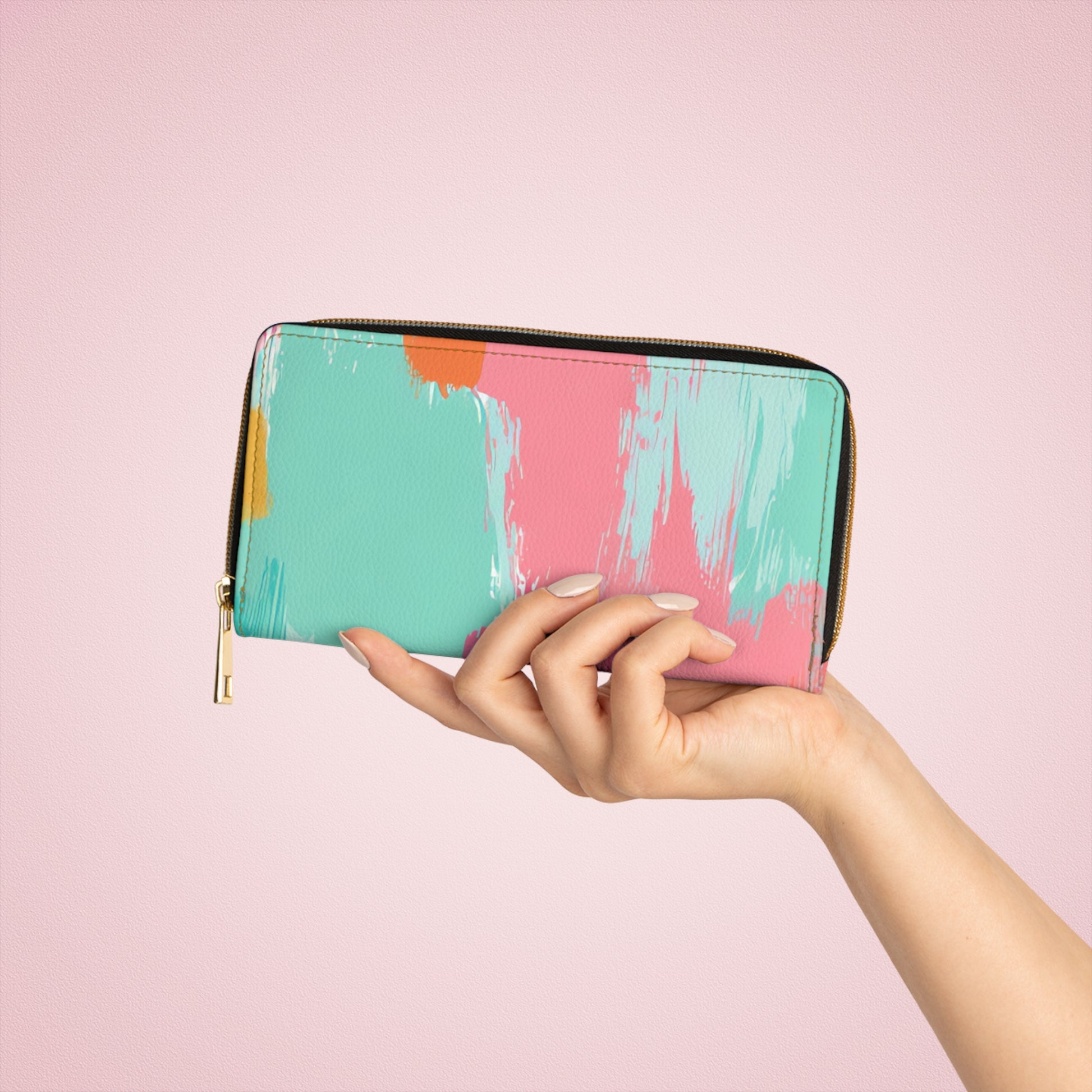 Preppy Pixel Bloom II Zipper Wallet, Artsulli - Art is Long, Life is Short, Accessories, , , , , , , 