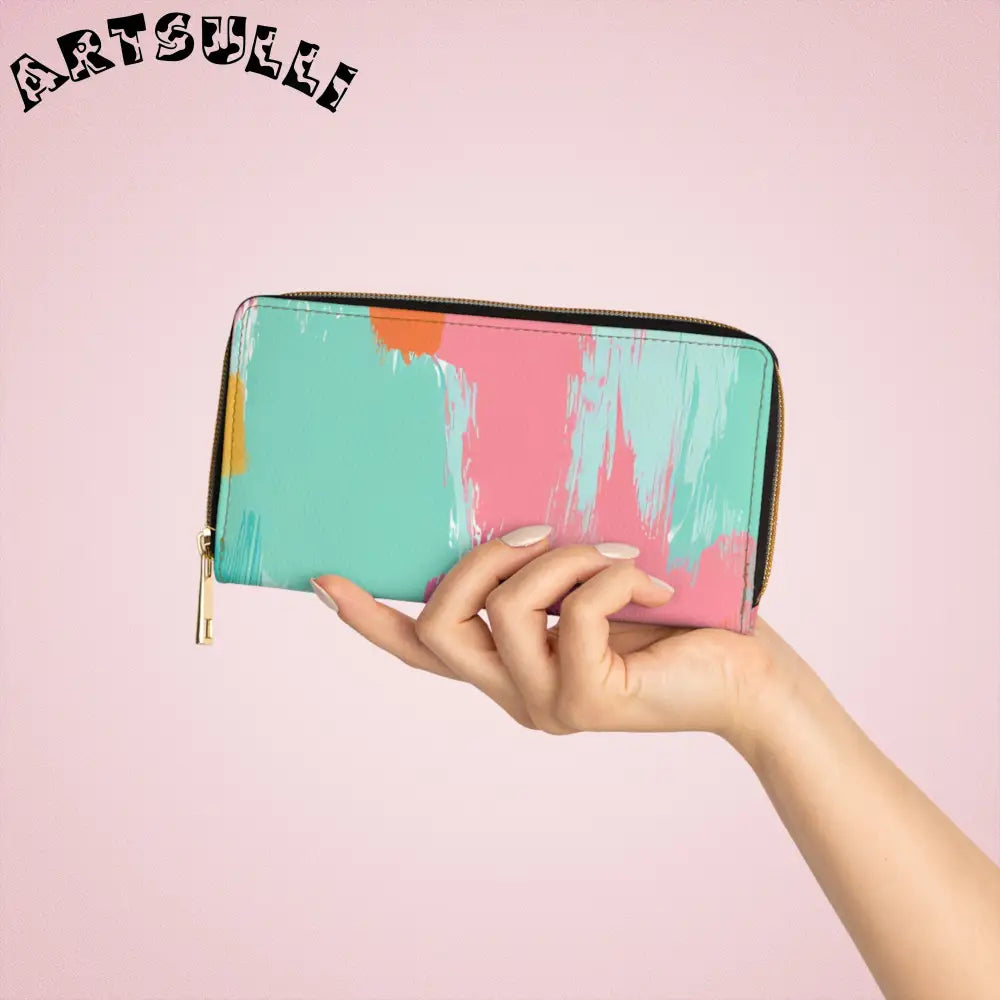 JAKKOUTTHEBXX Preppy Pixel Bloom II Zipper Wallet JAKKOUTTHEBXX