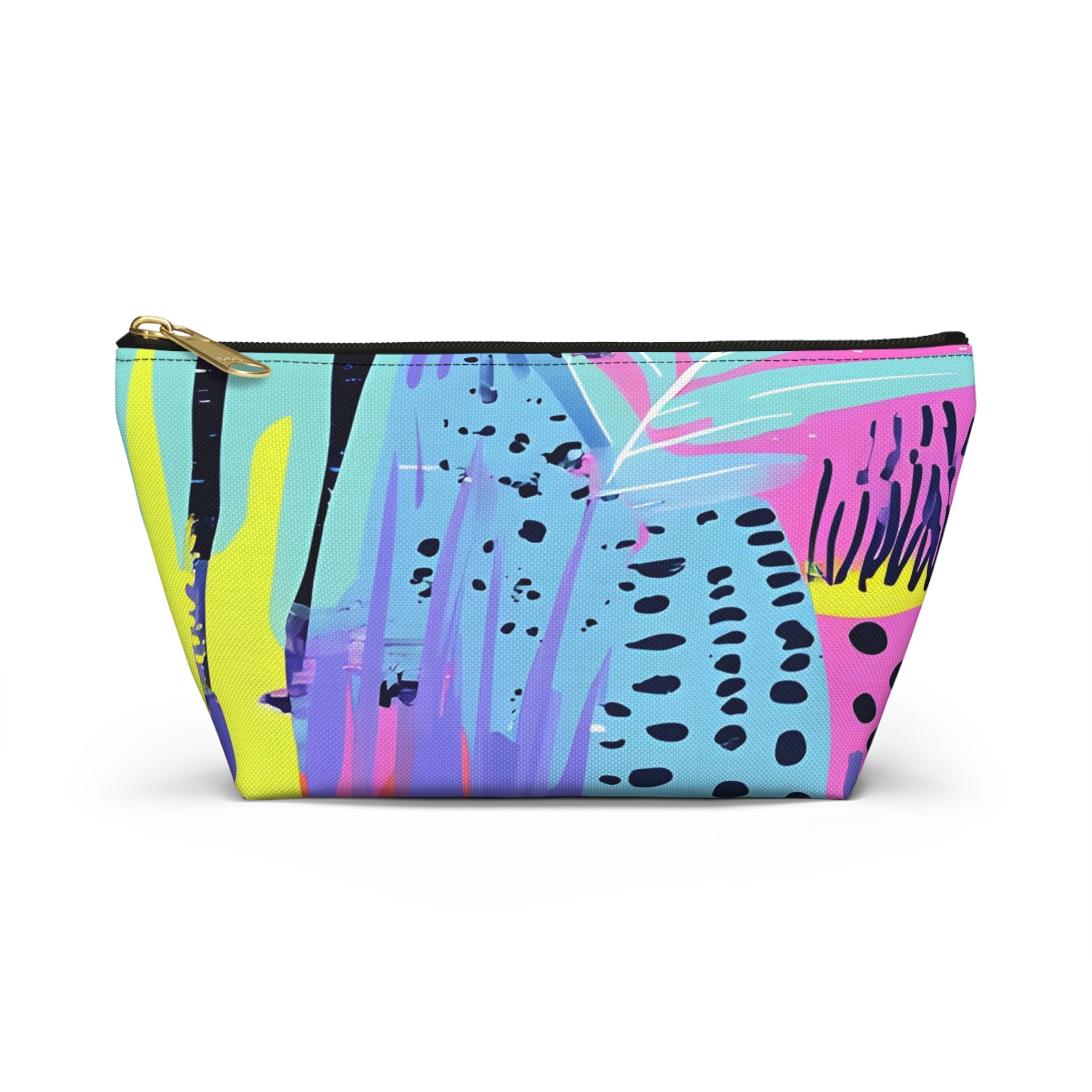 Dark Neon Rainforest Accessory Pouch w T-bottom, Artsulli - Art is Long, Life is Short, Bags, Size, Small, Color, Black zipper, , , 24652333572064316799