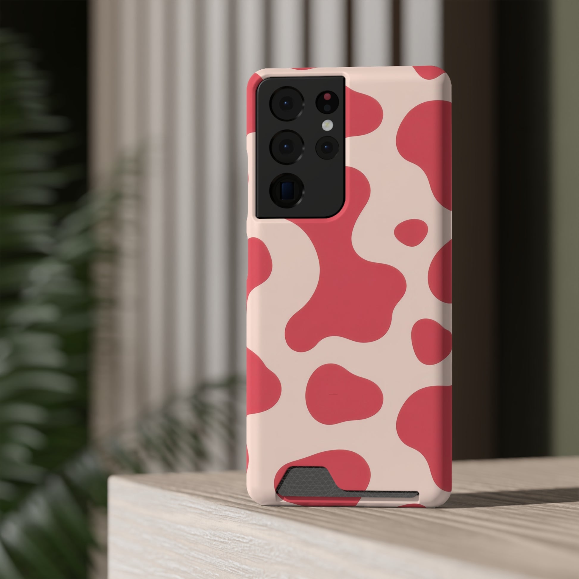 Red Jungle Cow Phone Case With Card Holder, Artsulli - Art is Long, Life is Short, Phone Case, , , , , , , 
