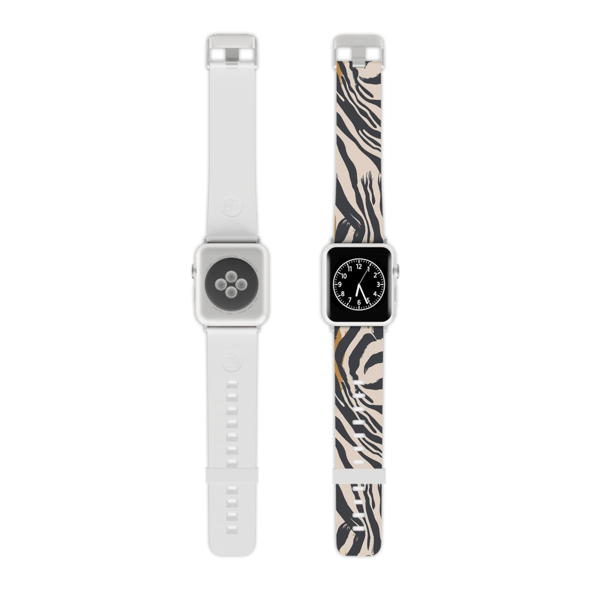 Beige Zebra Jungle Flats Watch Band for Apple Watch, Artsulli - Art is Long, Life is Short, Accessories, Size, 7.5'' × 0.75'' / 38 - 40 mm, Color, Silver, , , 77360875792049