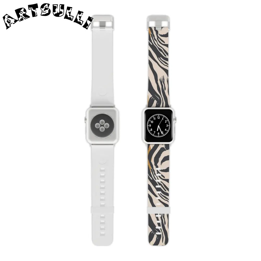 JAKKOUTTHEBXX Apple Watch with White and Zebra Print Interchangeable