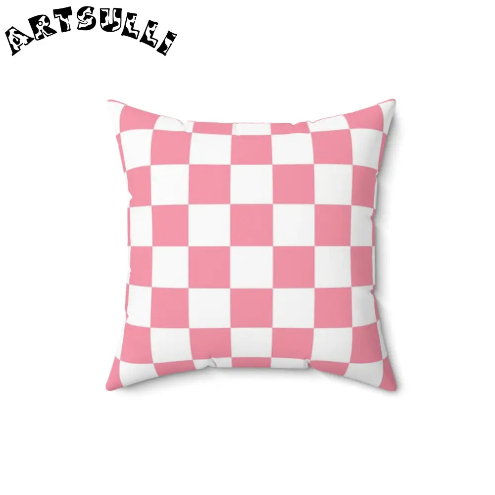 JAKKOUTTHEBXX Pink Checkerboard Throw Pillow 2025