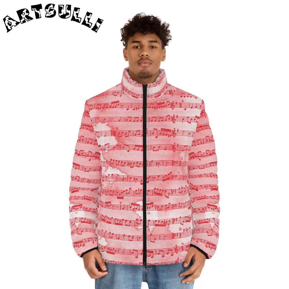 JAKKOUTTHEBXX Pink Musical Note Puffer Jacket 2025