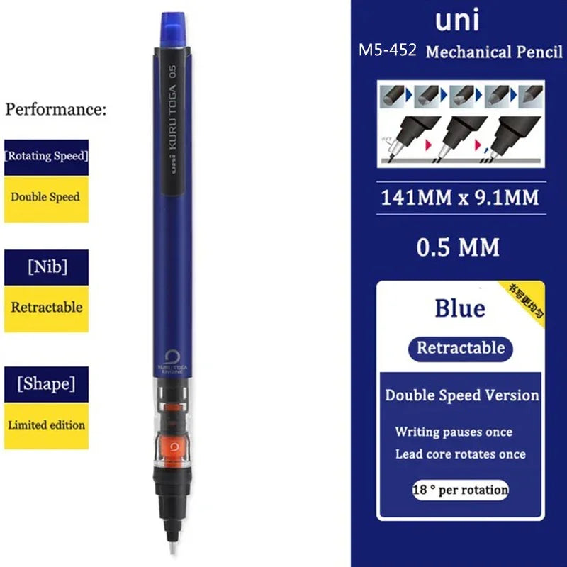 Buy The Best By Artsulli - Art is Long Life Short - Japan UNI Mechanical Pencil KURUTOGA 0.5mm Non Breakable Lead Drawing Activity M5-452
