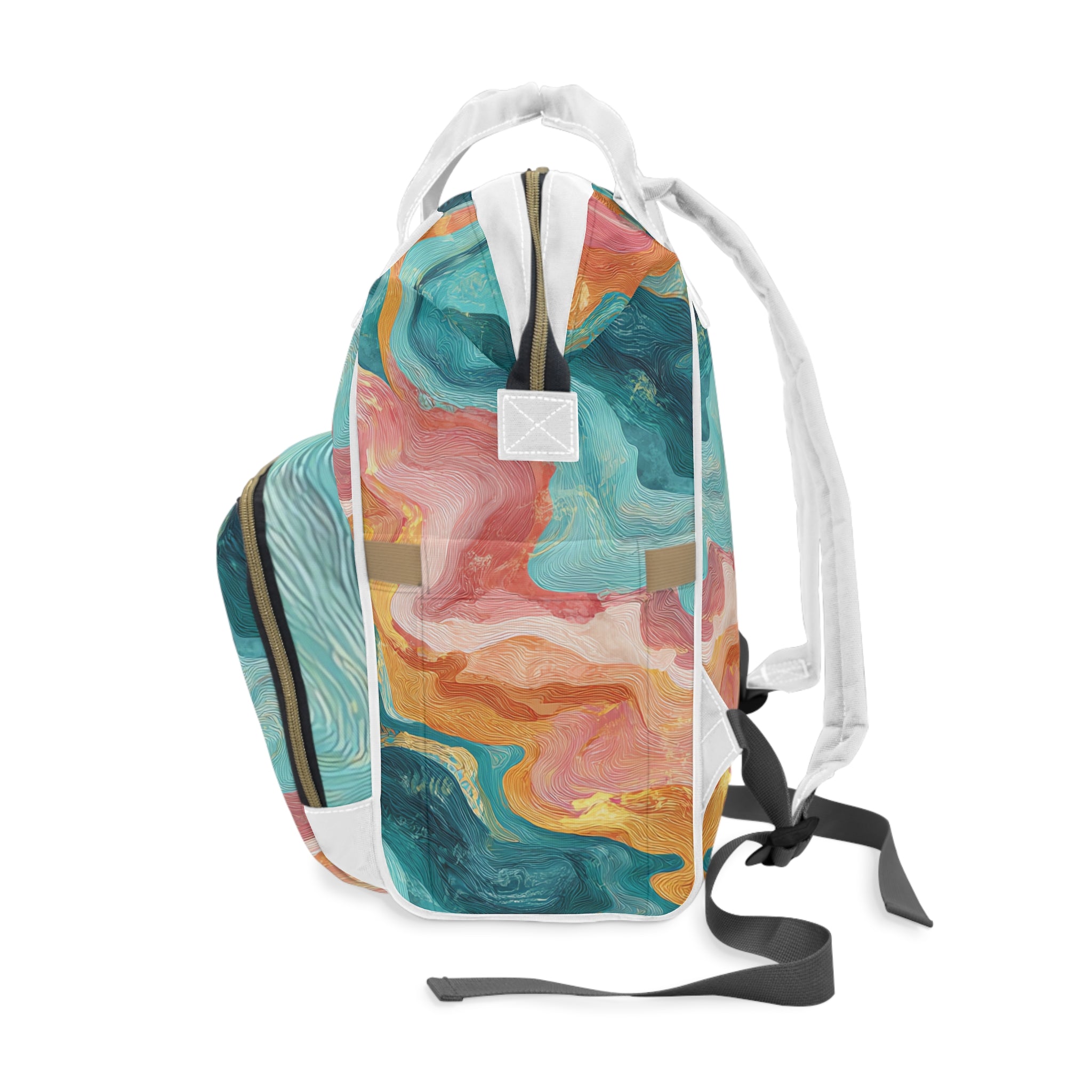 Liquid Marble Spill  Multifunctional Diaper Backpack, Artsulli - Art is Long, Life is Short, Bags, , , , , , , 