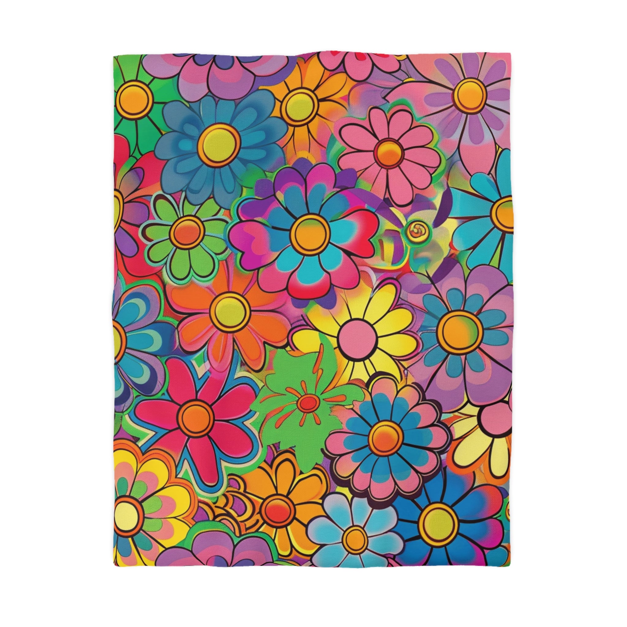 Chromatic Daisy Dream Microfiber Duvet Cover, Artsulli - Art is Long, Life is Short, Home Decor, Size, Twin, Color, White, , , 14603398886342840769