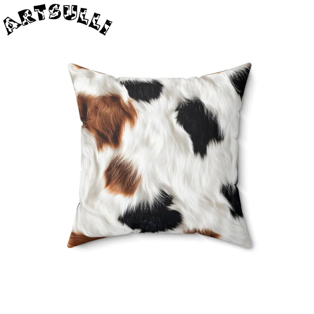 JAKKOUTTHEBXX Surreal Cow Skin Spun Polyester Square Pillow