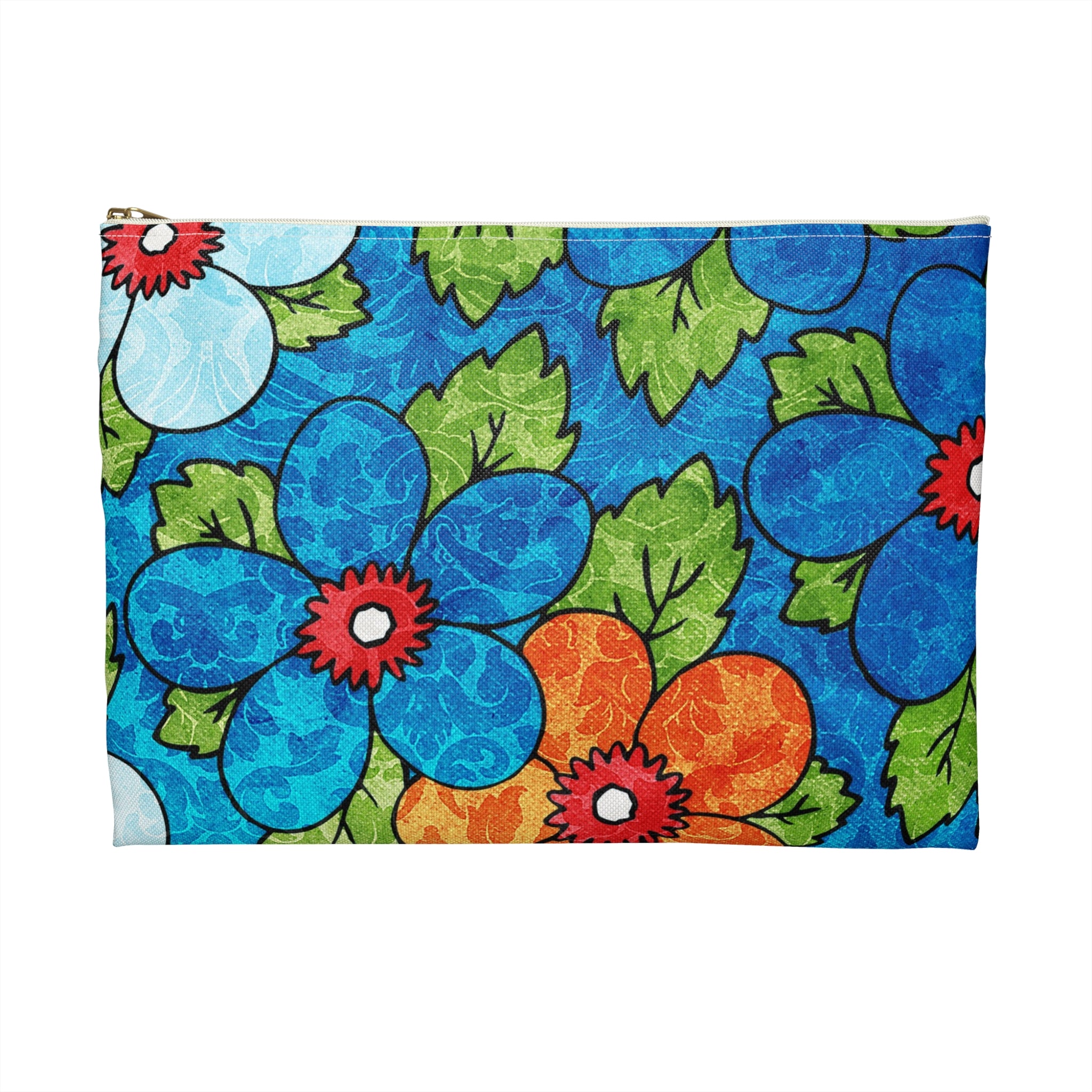 Blue Orange Groovy Accessory Pouch, Artsulli - Art is Long, Life is Short, Bags, , , , , , , 