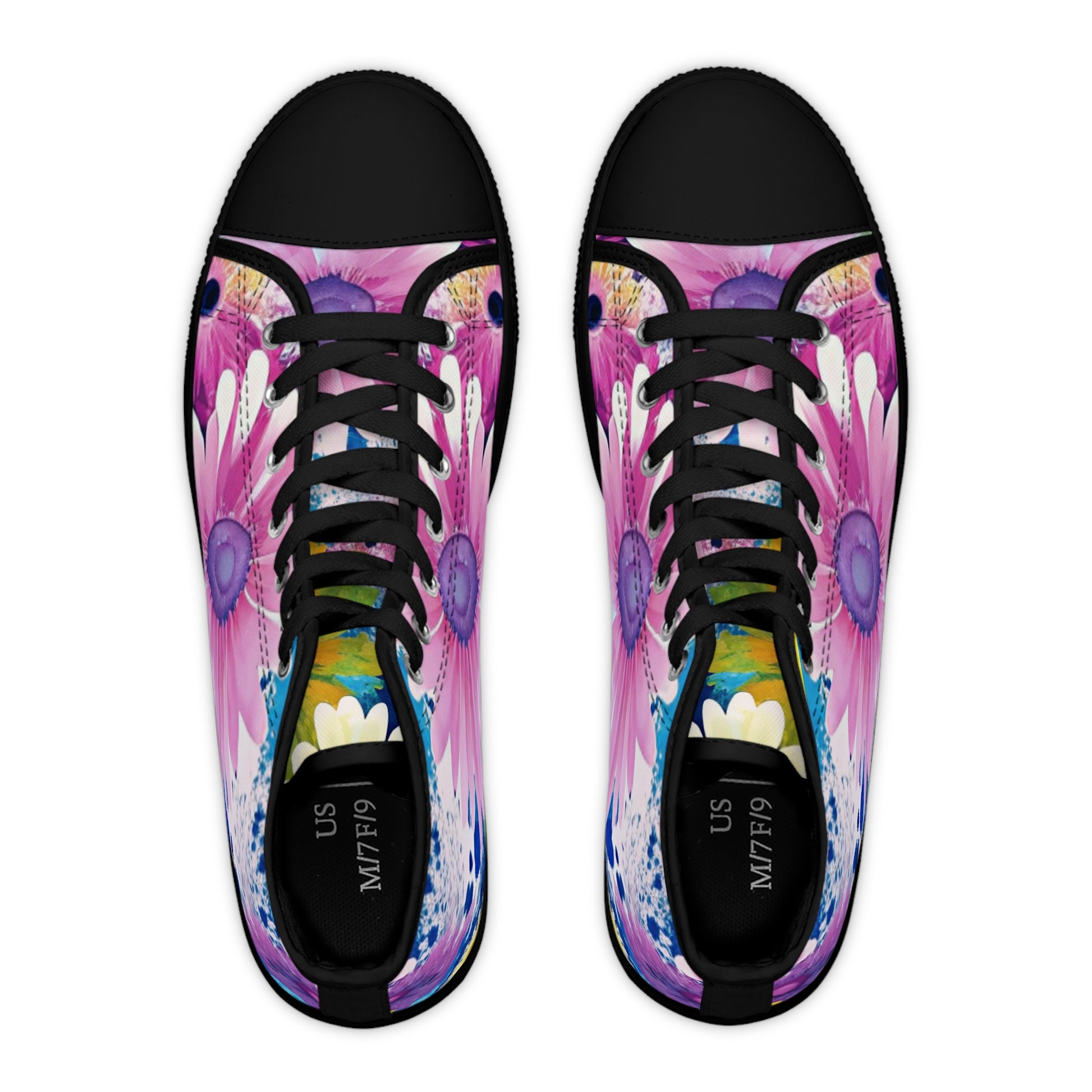 Magical Flower Explosion Multi-Color Women's High Top Sneakers, Artsulli - Art is Long, Life is Short, Shoes, , , , , , , 