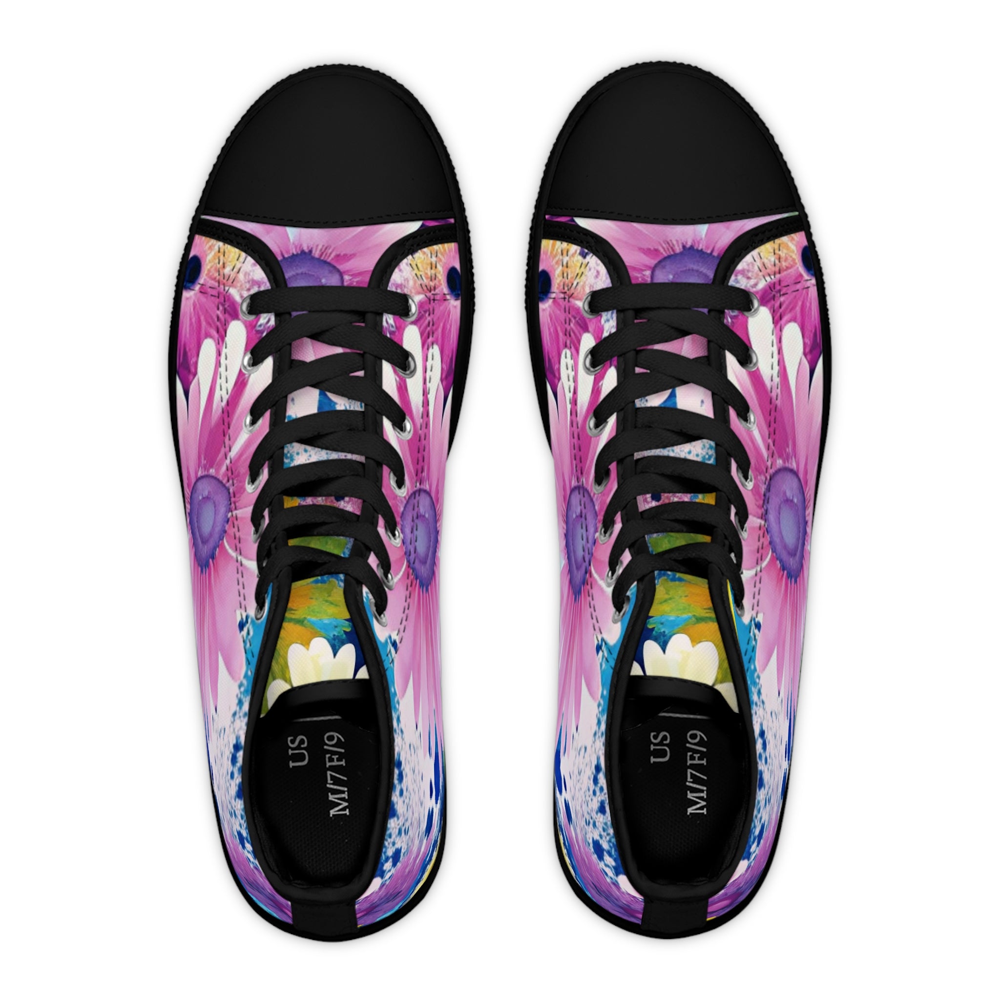 Magical Flower Explosion Multi-Color Women's High Top Sneakers, Artsulli - Art is Long, Life is Short, Shoes, , , , , , , 
