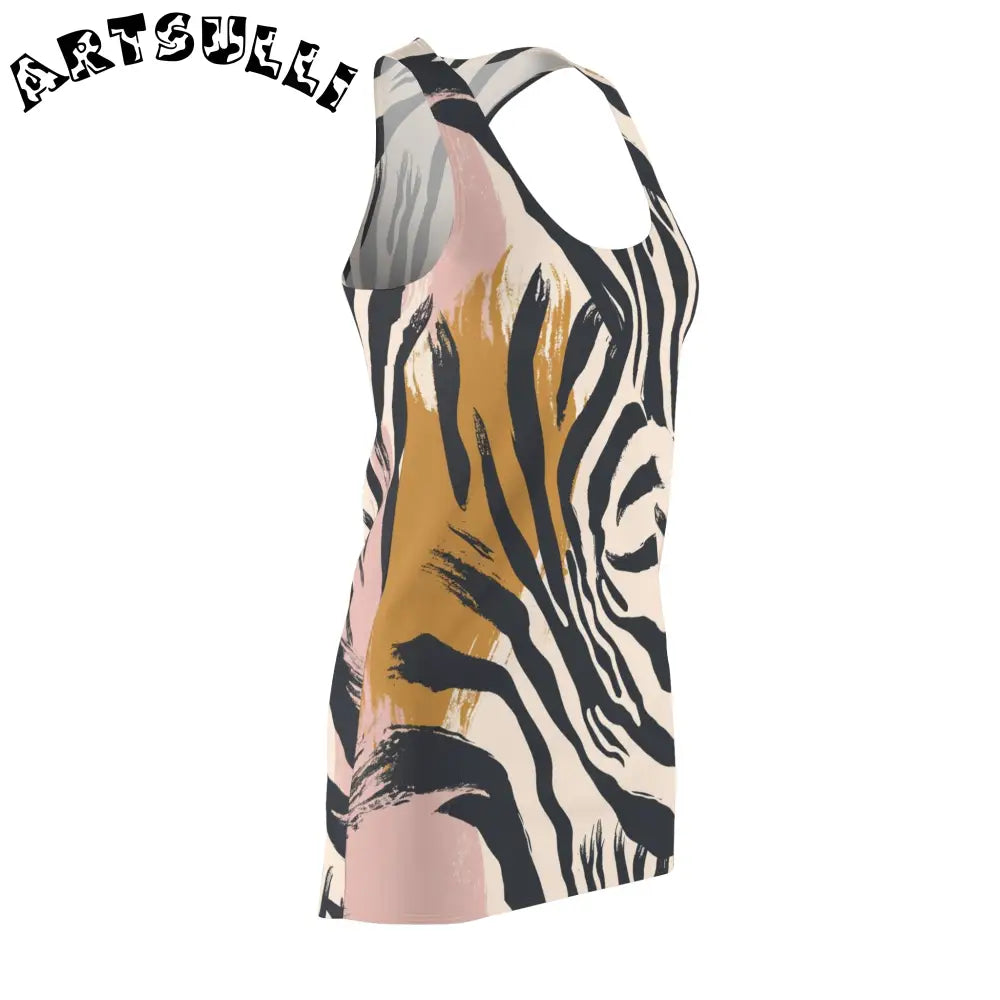 JAKKOUTTHEBXX Sleeveless Zebra Print AOP Racerback Dress