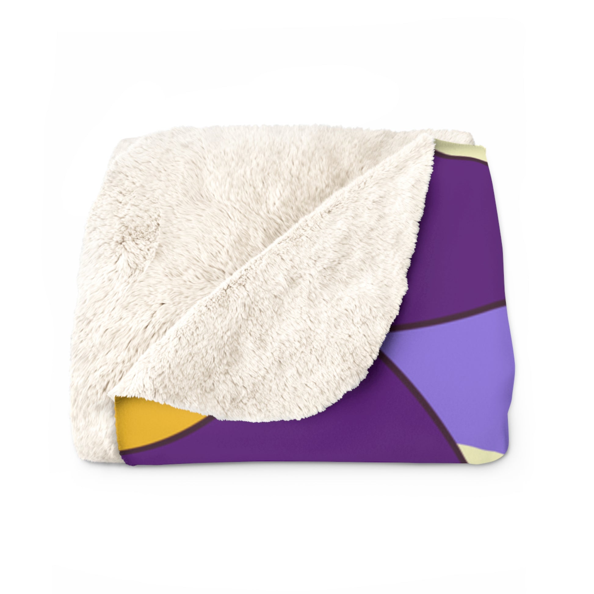 Trippy Flower Power Motifs Purple Sherpa Fleece Blanket, Artsulli - Art is Long, Life is Short, Home Decor, , , , , , , 