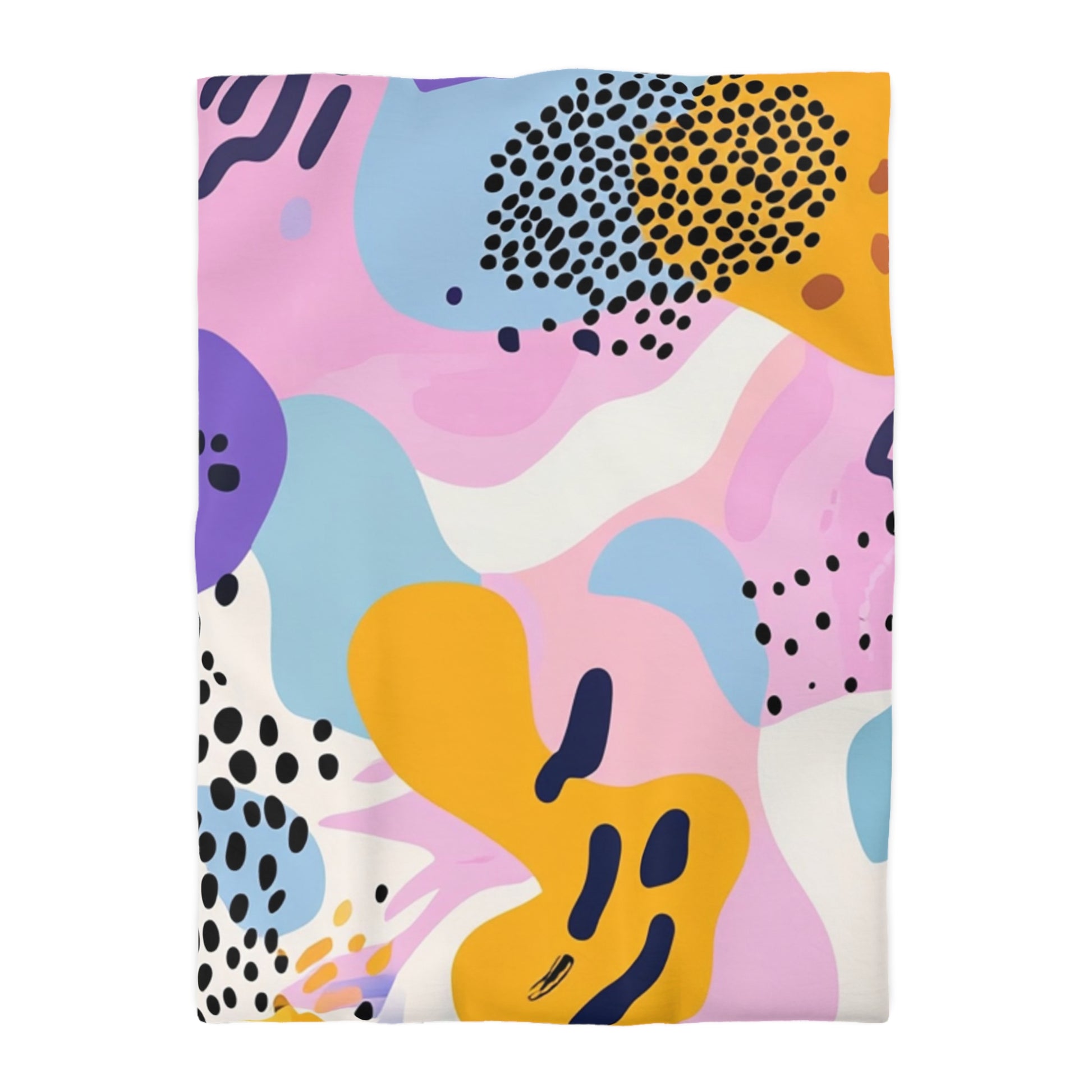 Colorful Abstract Dots and Shapes Microfiber Duvet Cover, Artsulli - Art is Long, Life is Short, Home Decor, Size, Twin XL, Color, Cream, , , 25814996768002