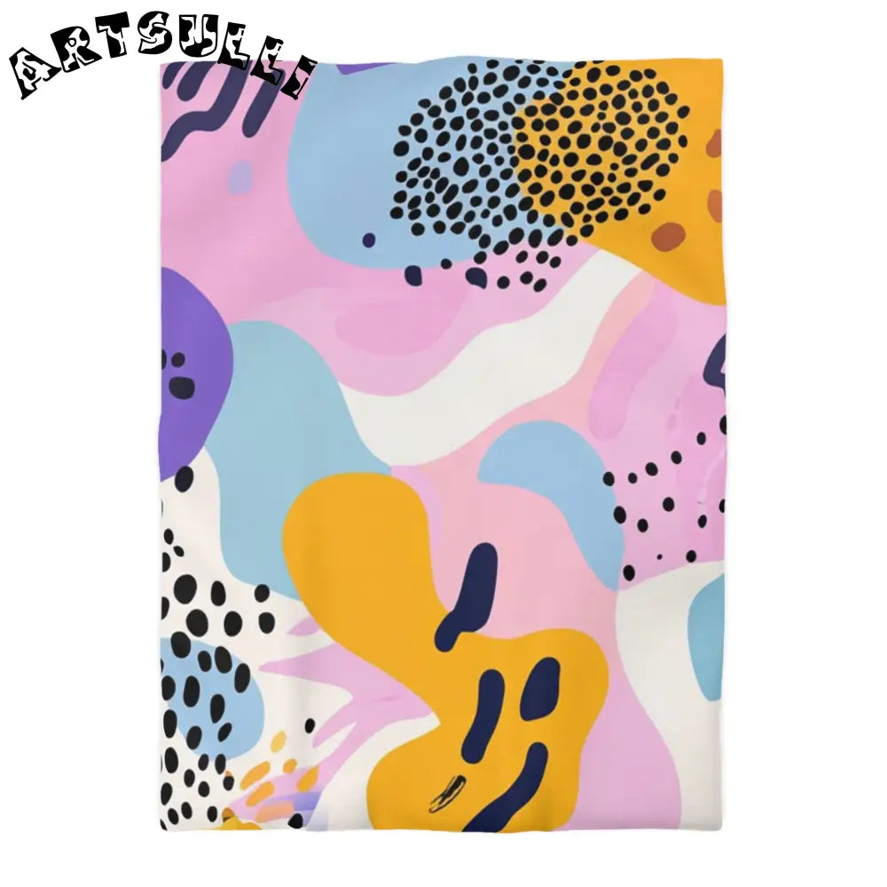 JAKKOUTTHEBXX Colorful Abstract Dots and Shapes Microfiber Duvet