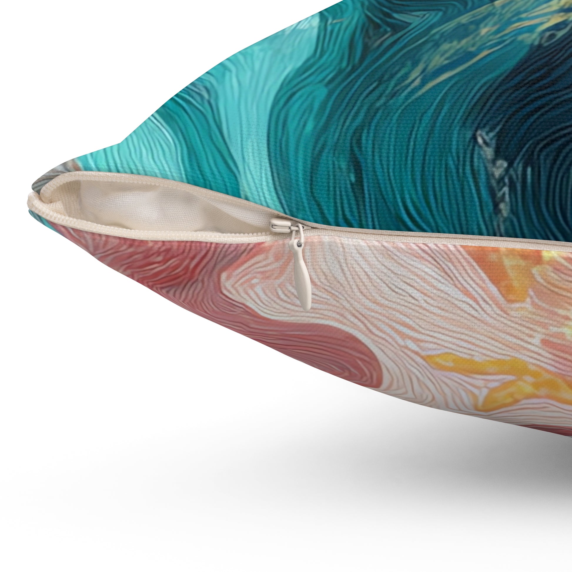 Liquid Marble Spill Spun Polyester Square Pillow, Artsulli - Art is Long, Life is Short, Home Decor, , , , , , , 