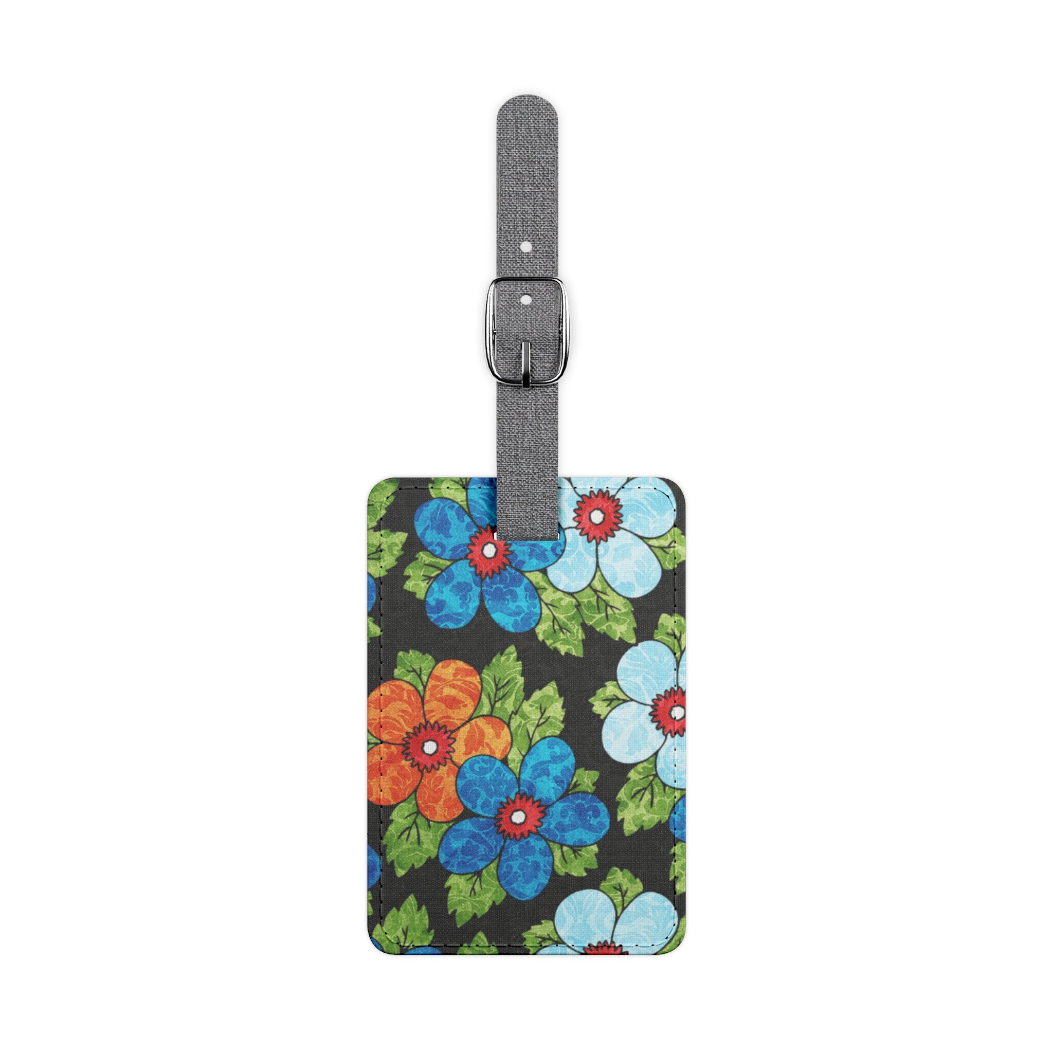 Groovy Black Floral Kl Saffiano Polyester Luggage Tag, Rectangle, Artsulli - Art is Long, Life is Short, Accessories, Size, One size, Shape, Rectangle, , , 22687657732651408738