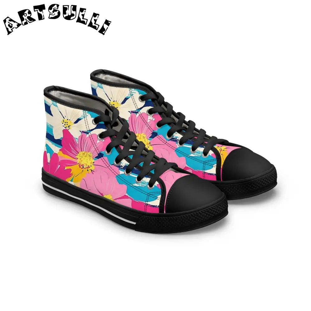 JAKKOUTTHEBXX Dayglo Floral Stripes II Multi-Color Women’s High Top