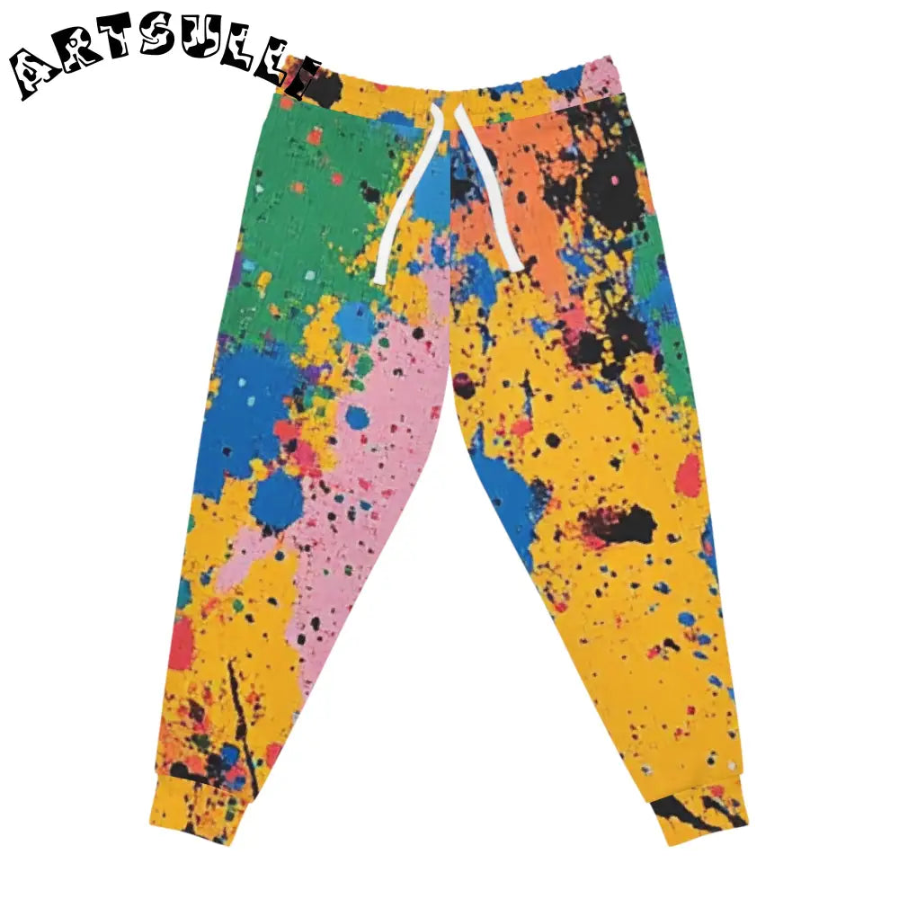 JAKKOUTTHEBXX The Colors Of Paint Splatter Athletic Joggers (AOP)